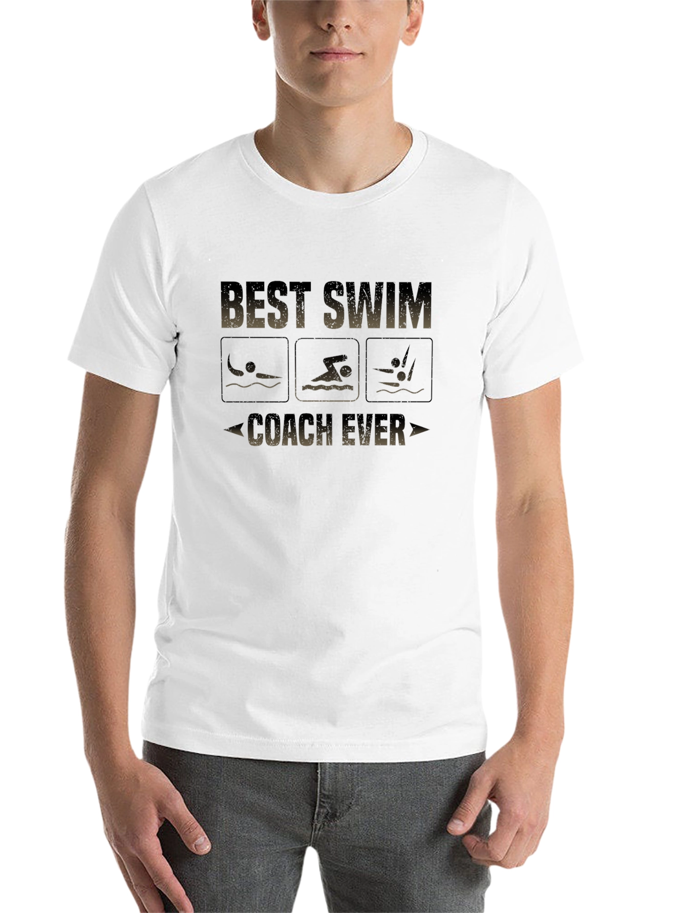 Black Best Swim Coach Ever T-Shirt view 14