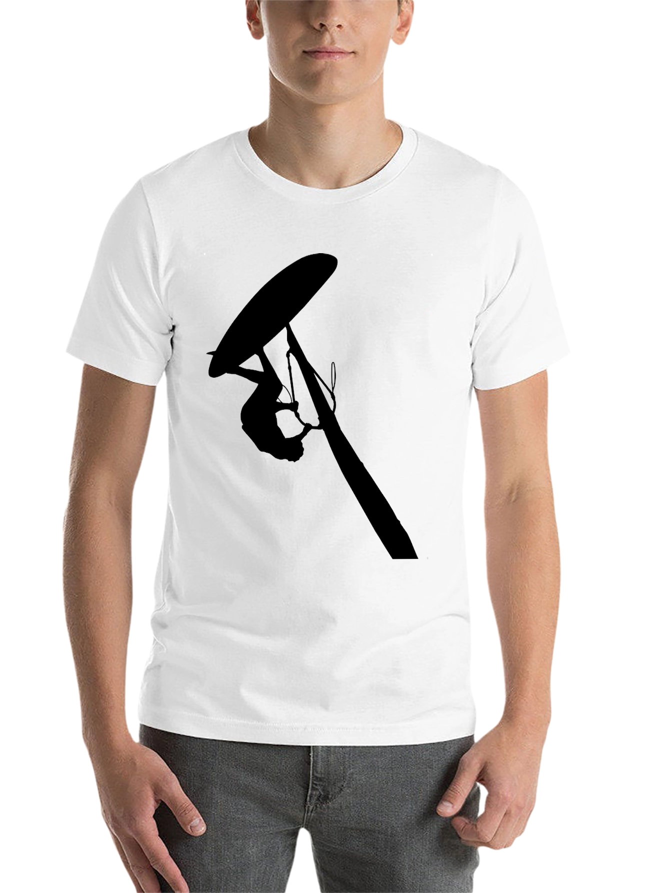 Black Black Hang Gliding Silhouette T-Shirt view 14