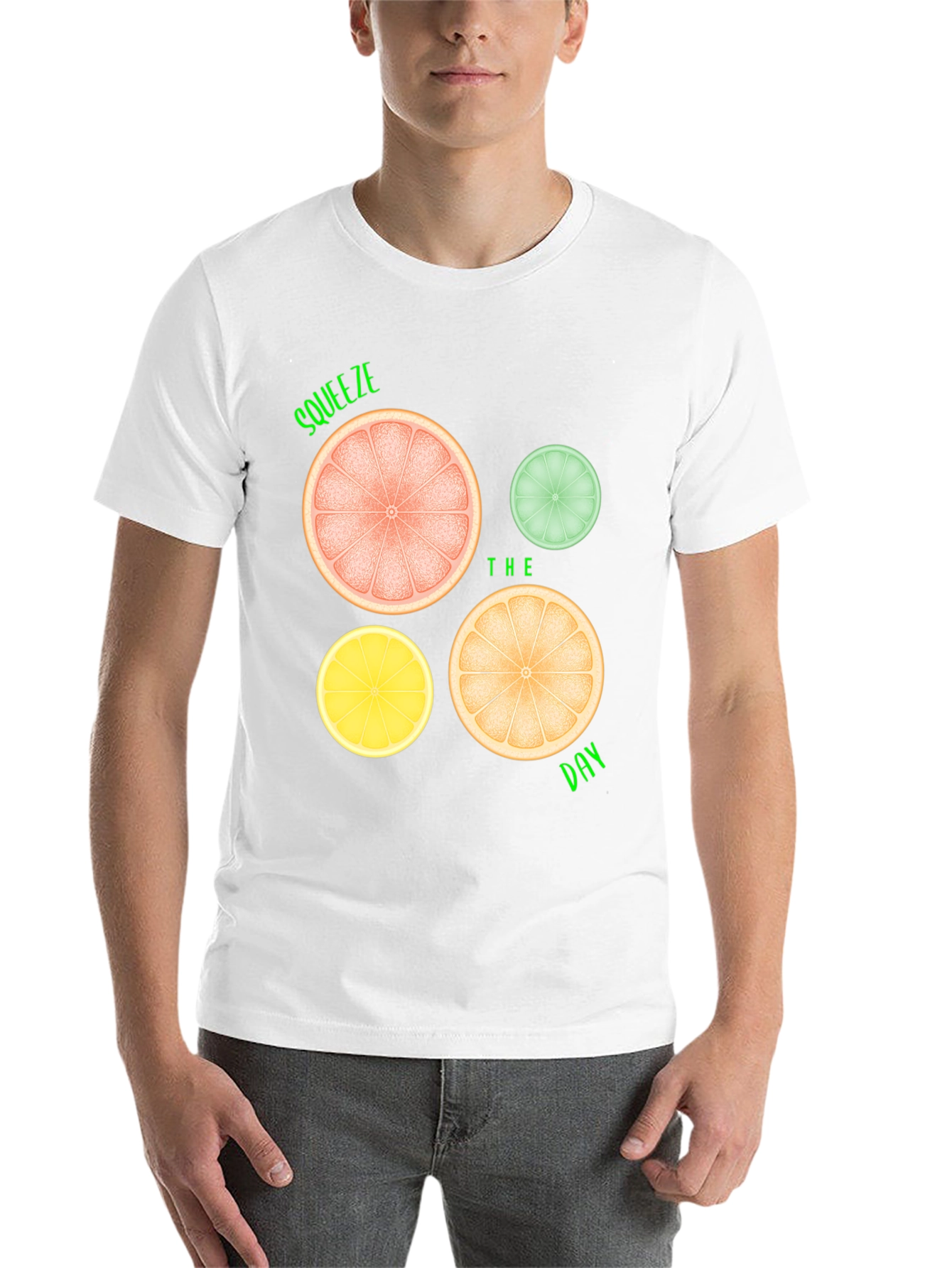 Black Squeeze the Day Graphic Tee - Citrus Fruit Design view 14