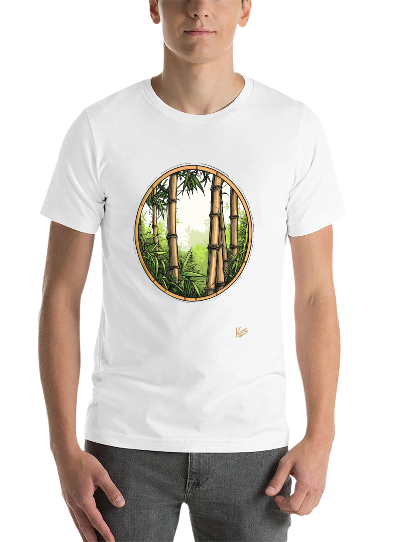 Black Bamboo Forest Graphic Tee - Nature Inspired Men's Shirt view 14