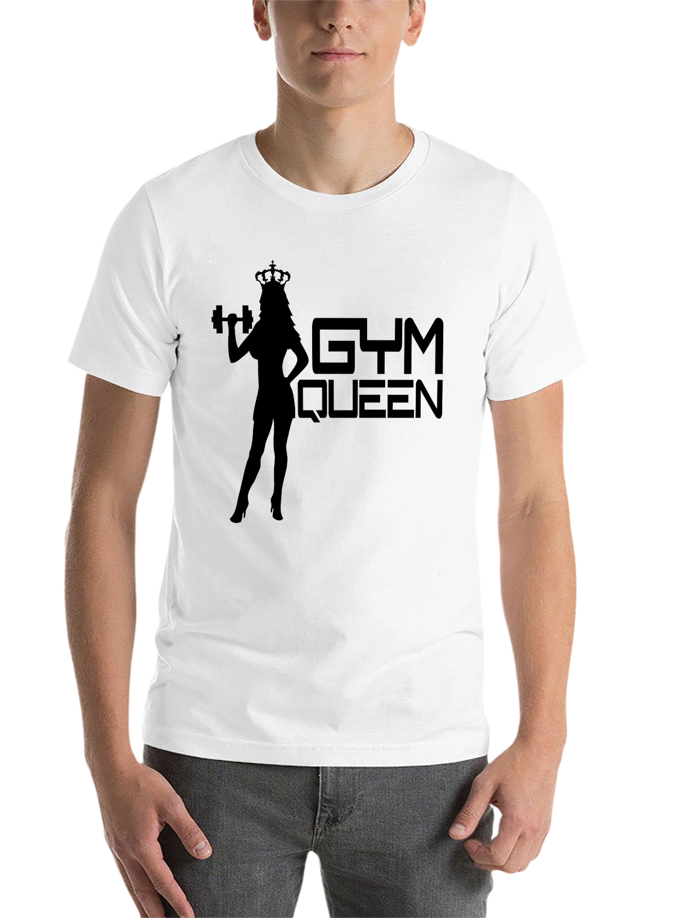 Black Gym Queen Graphic Tee - Black Fitness T-Shirt view 14