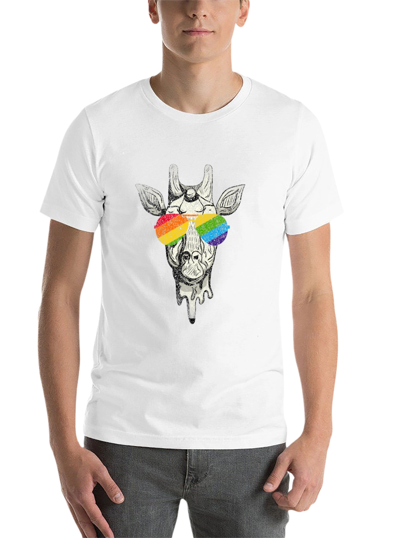 Black Cool Giraffe Graphic Tee view 14