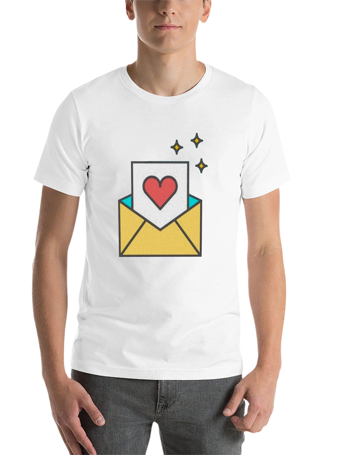 Black Love Letter Graphic T-Shirt - Romantic & Trendy view 14