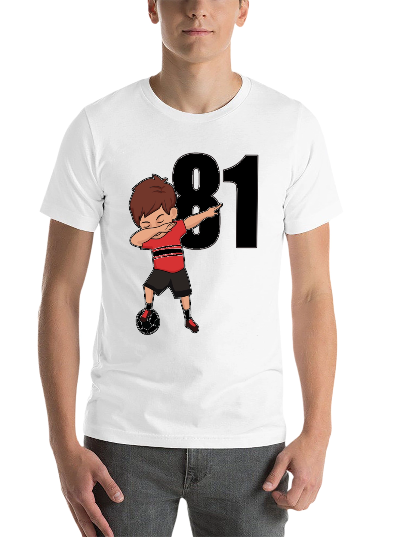 81st Birthday Soccer Dabbing Boy T-Shirt - 14