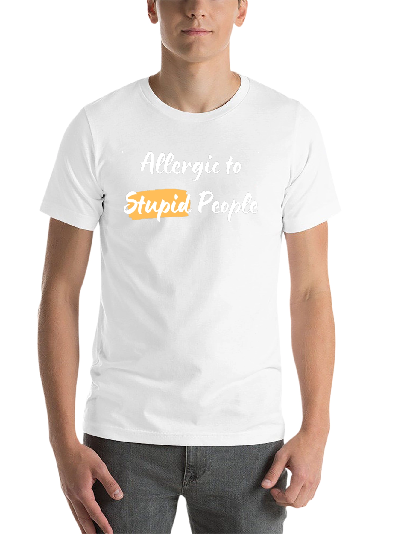 Black Allergic to Stupid People Graphic Tee view 14