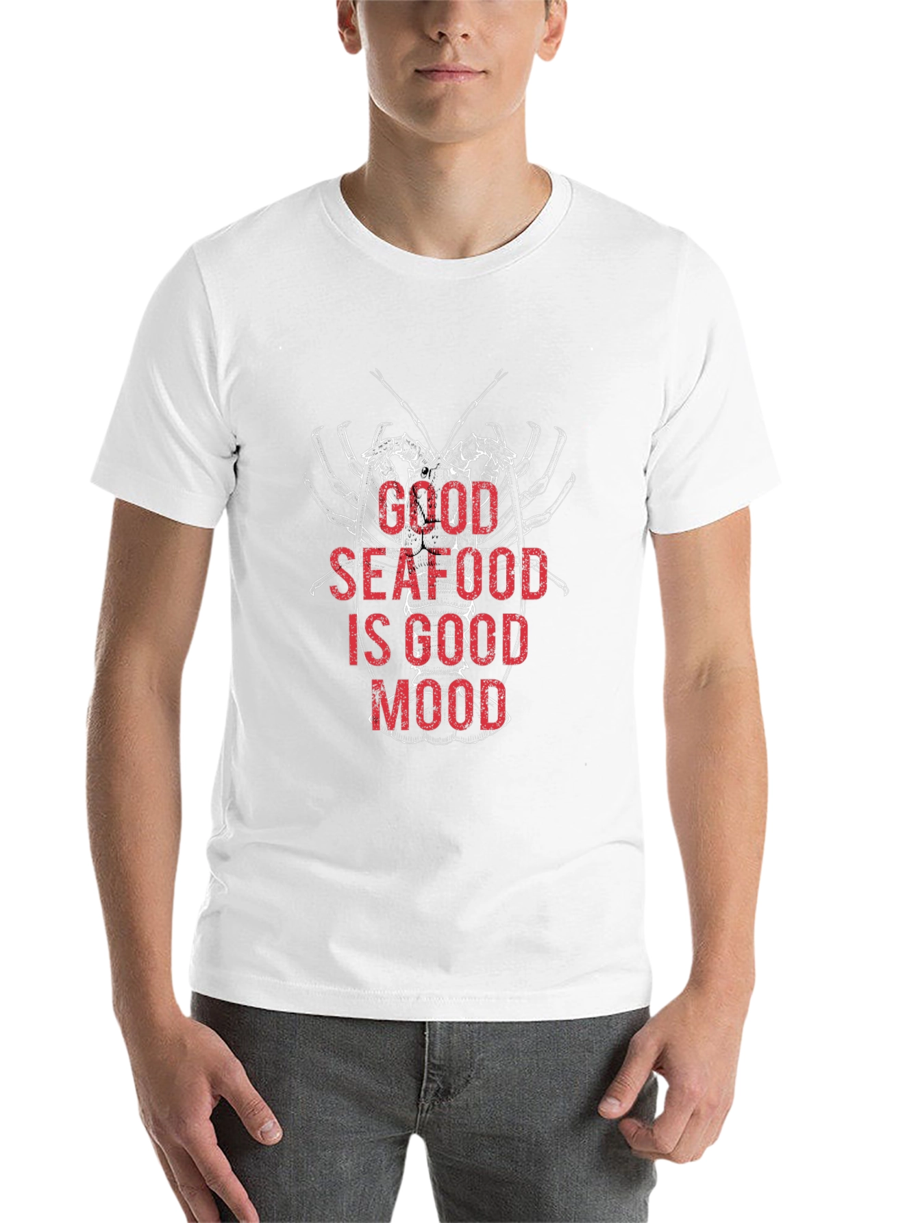 Black Seafood Lover Black T-Shirt: Good Seafood, Good Mood! view 14
