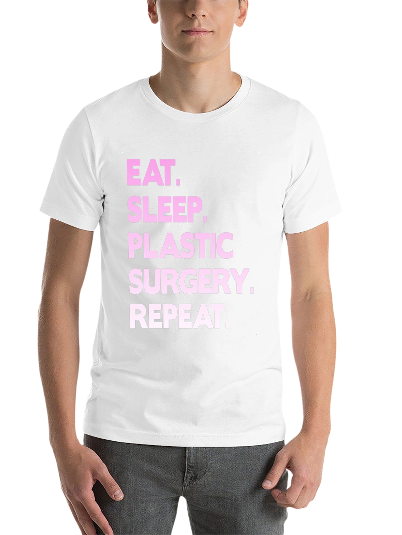 Black Eat Sleep Plastic Surgery Repeat Black T-Shirt view 14