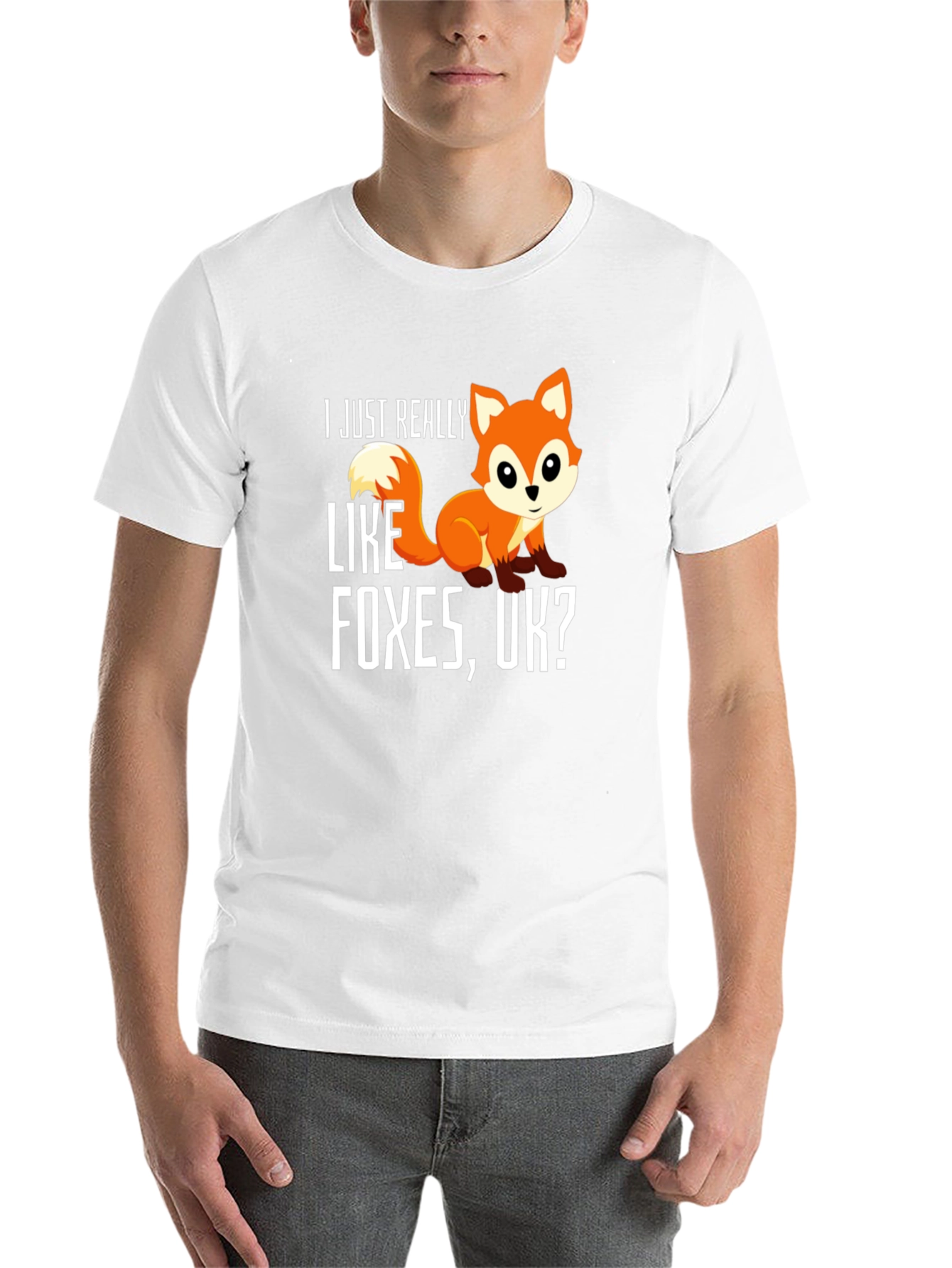 Black I Like Foxes Graphic T-Shirt - Unisex Crew Neck Tee view 14