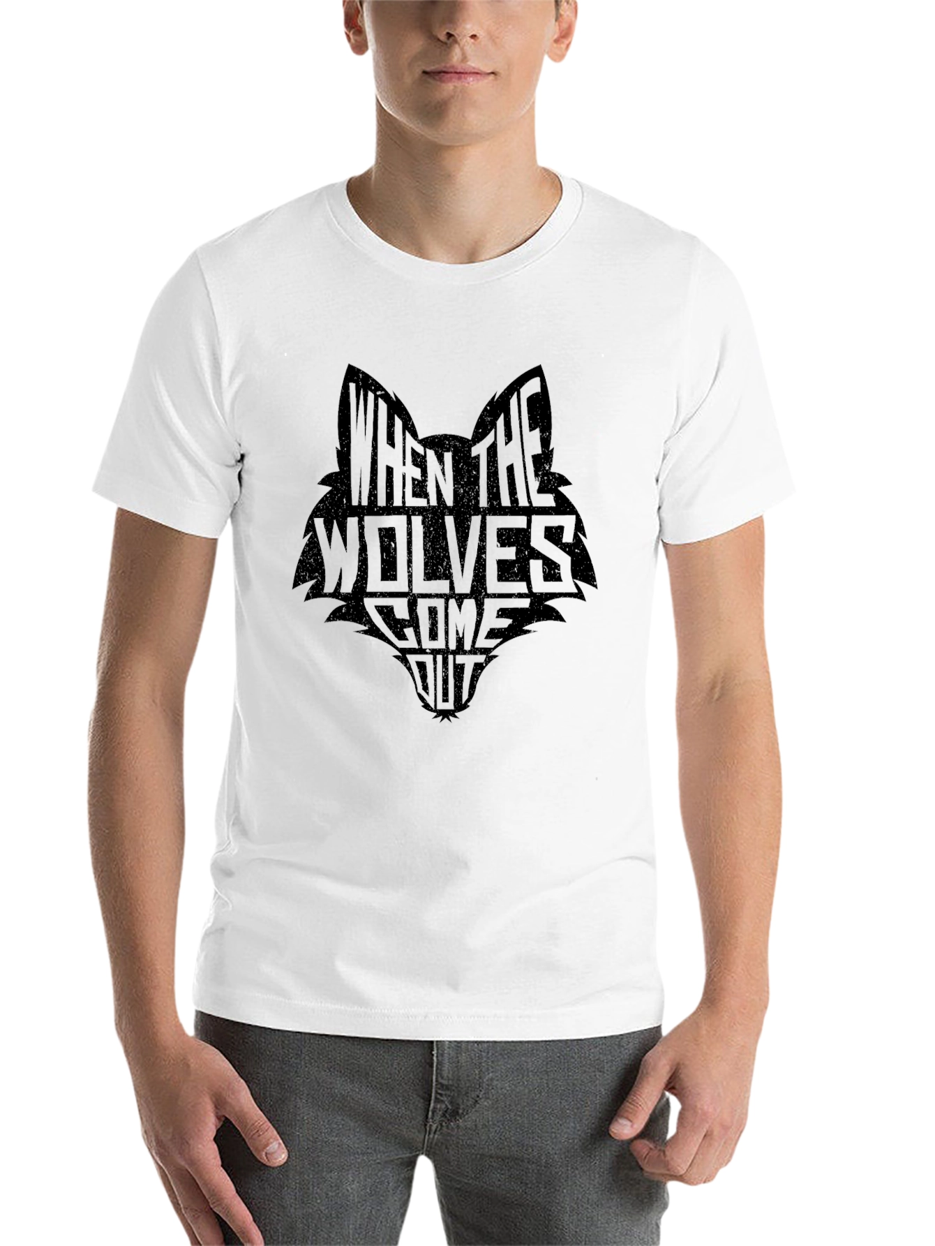 Black When the Wolves Come Out Black T-Shirt view 14