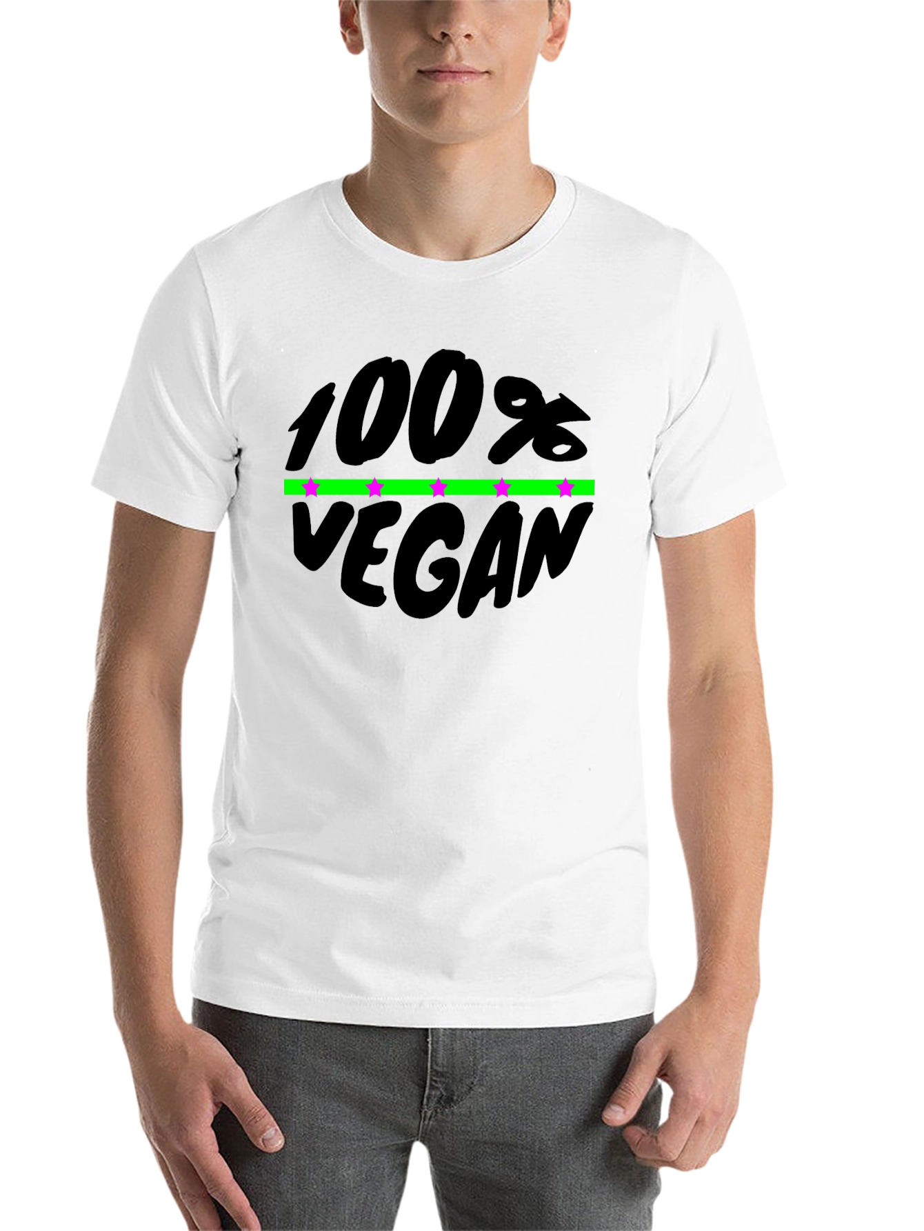 Black 100% Vegan Graphic T-Shirt - Black view 14