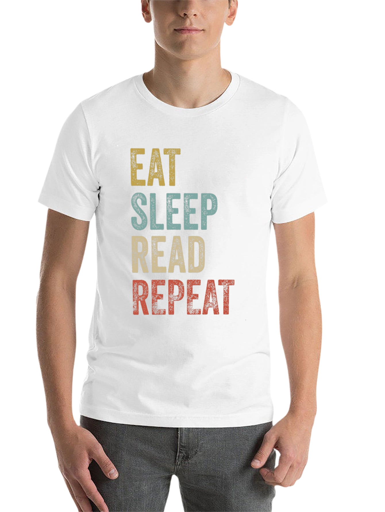 Black Eat Sleep Read Repeat Graphic Tee view 14