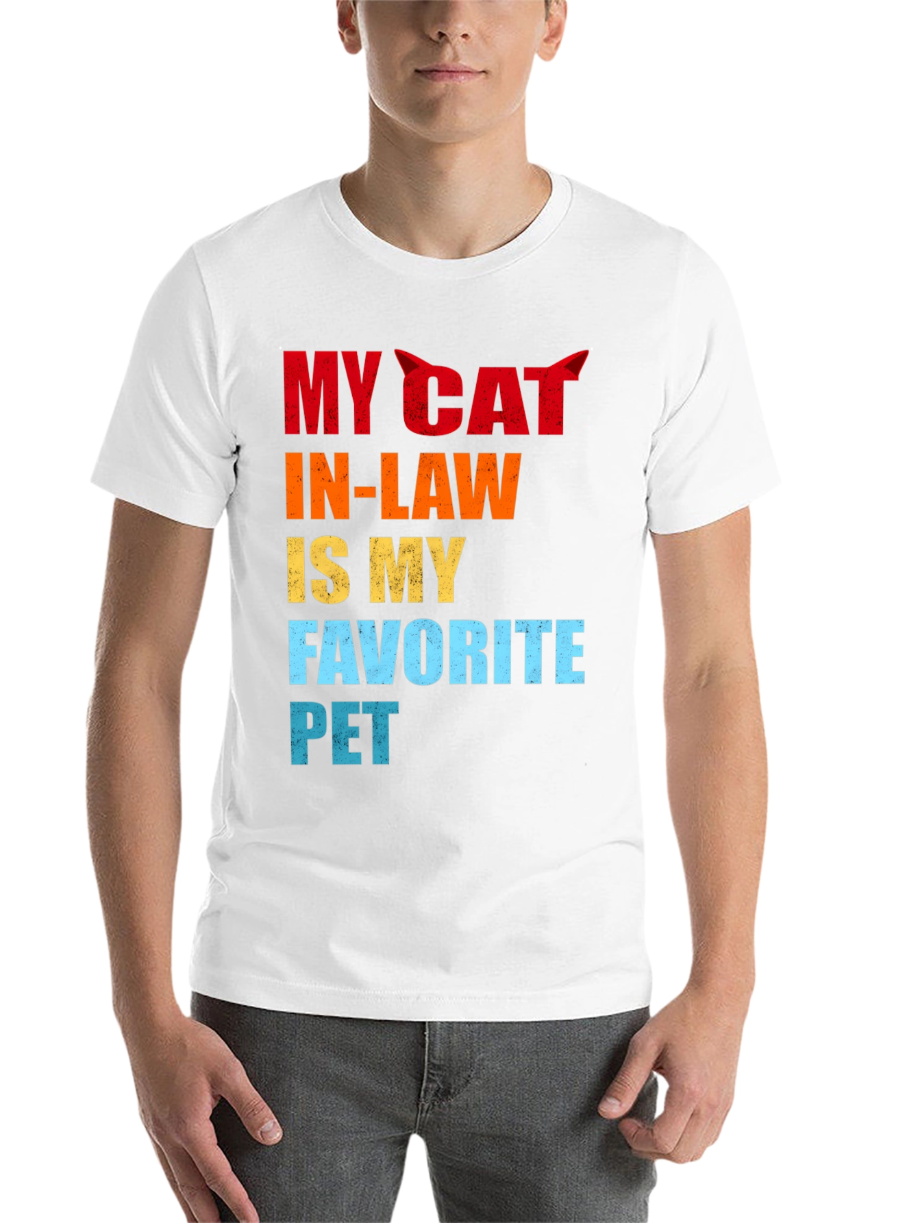 Black My Cat In-Law Favorite Pet Graphic T-Shirt view 14