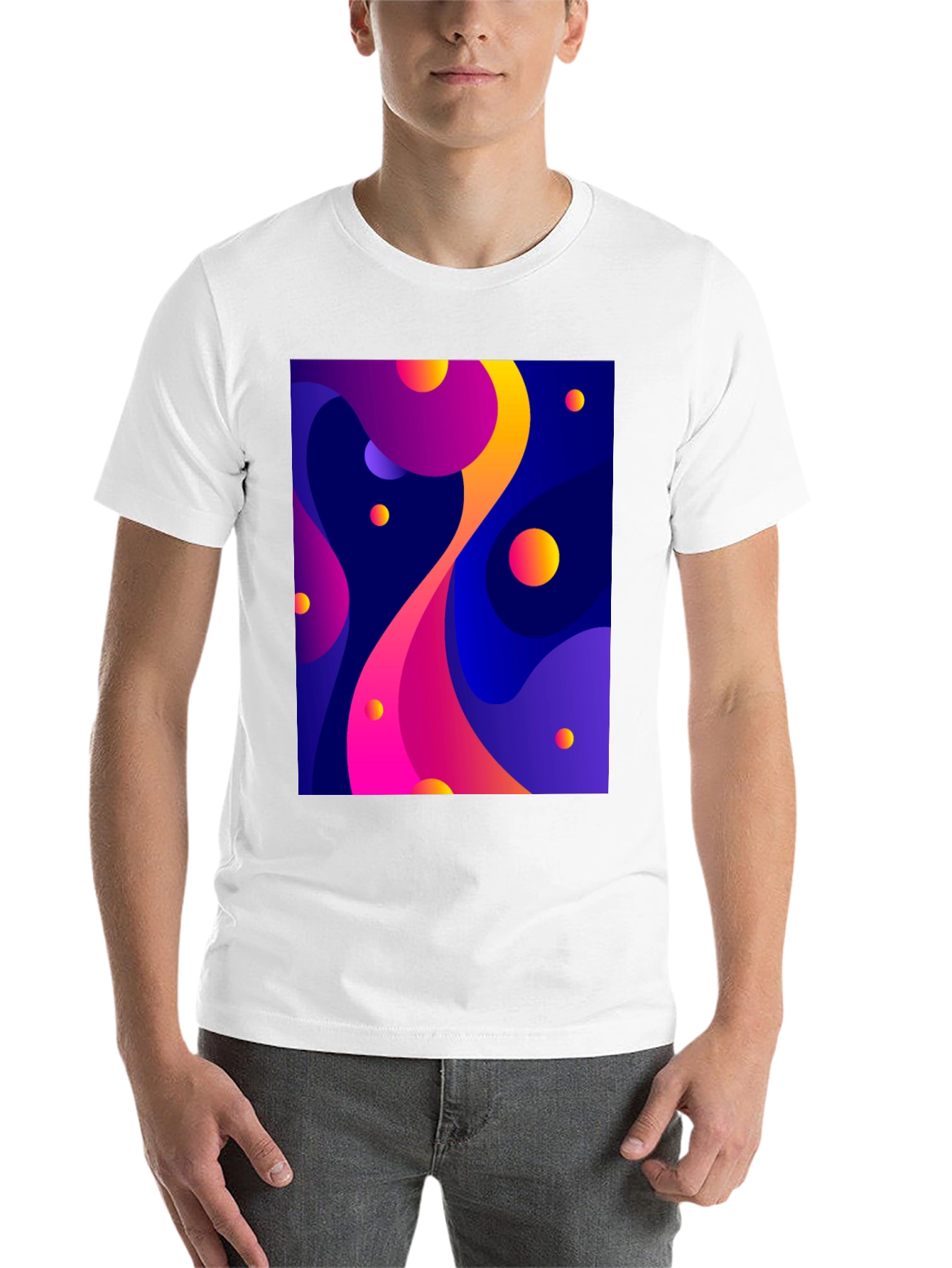 Black Abstract Art Black T-Shirt view 14