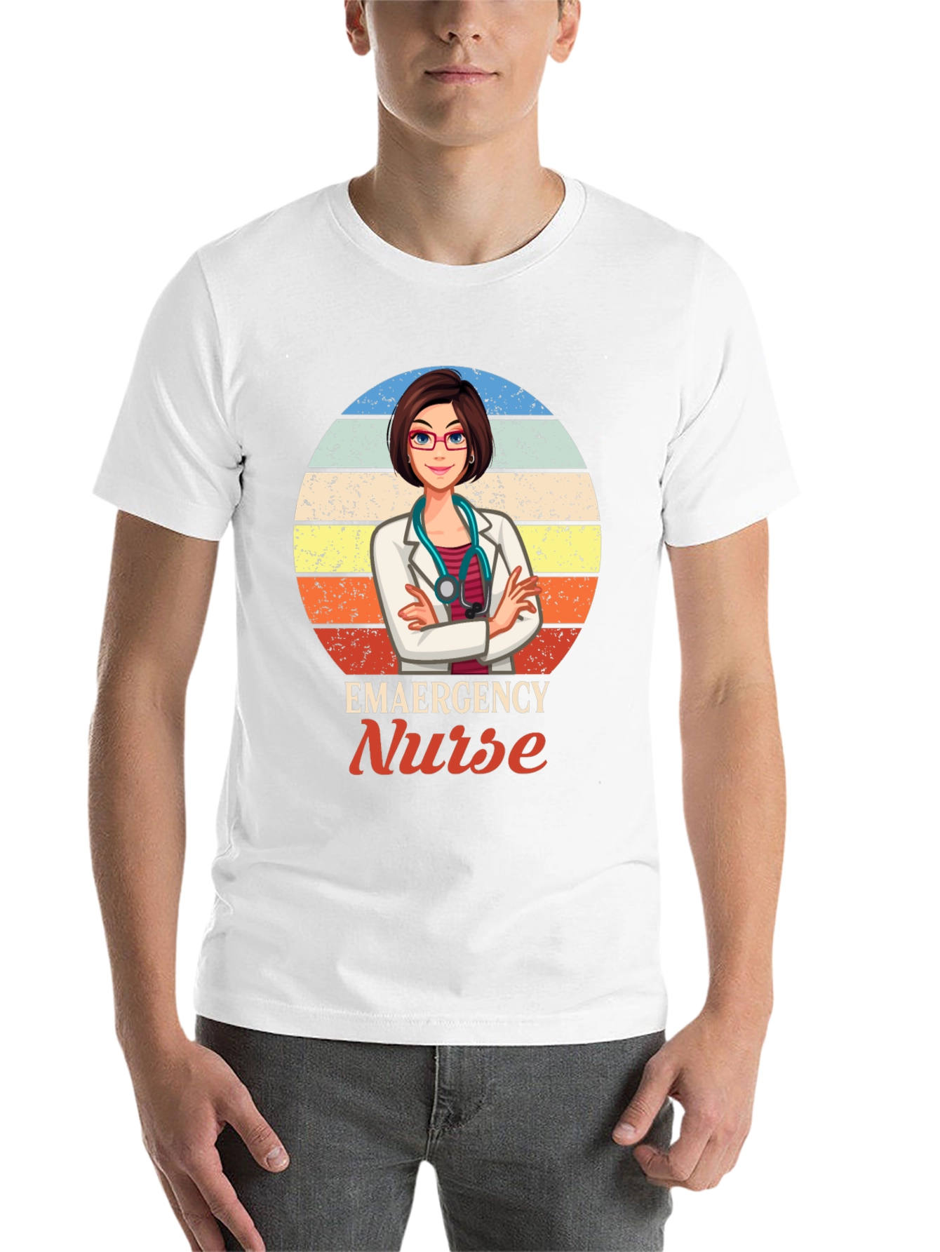 Black Emergency Nurse Graphic T-Shirt view 14