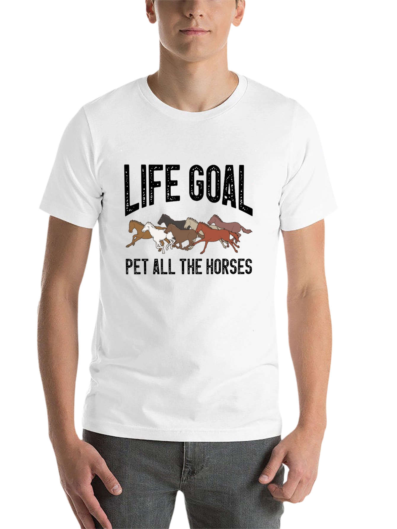 Black Life Goal Pet All The Horses Graphic T-Shirt view 14