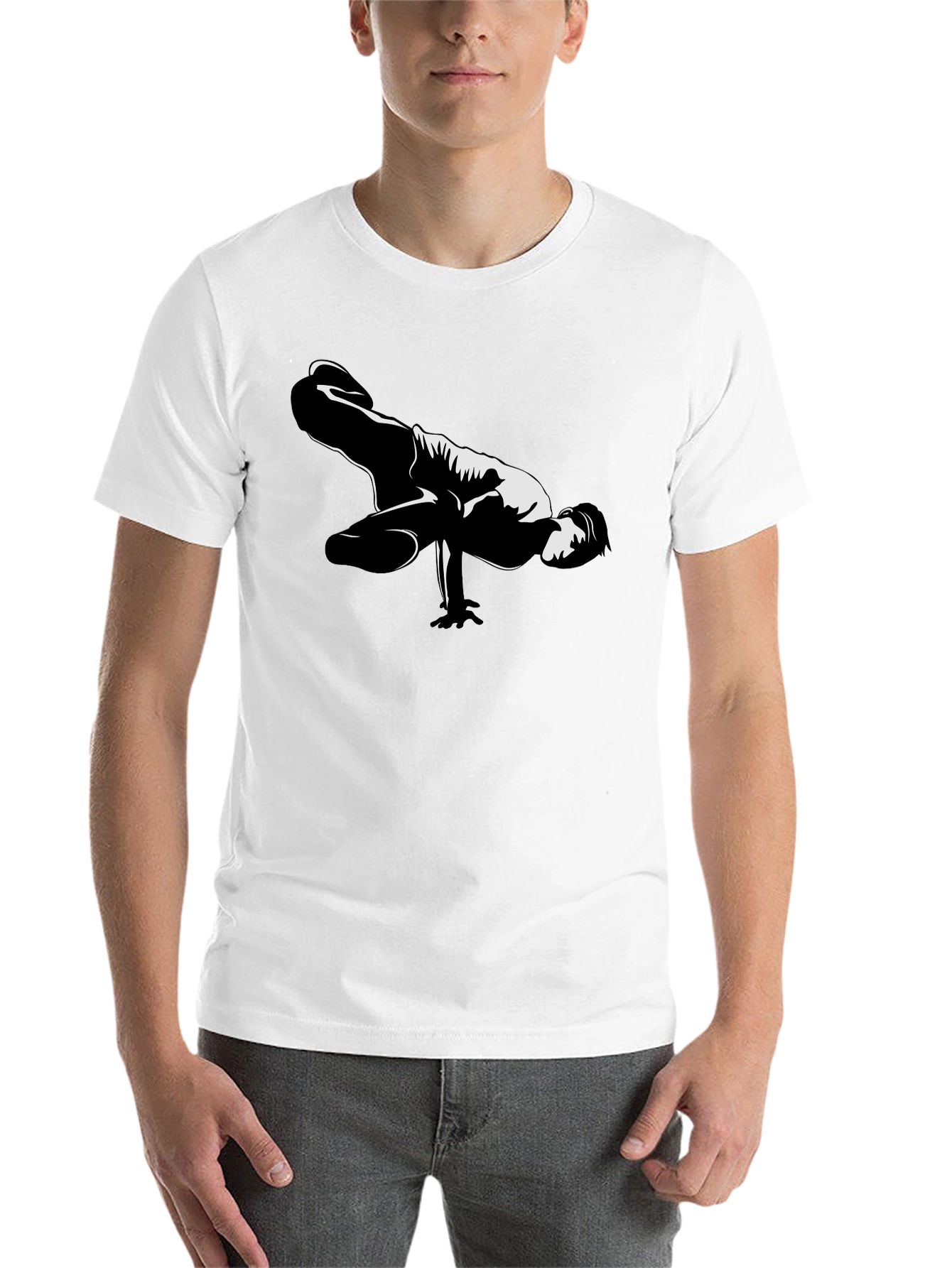 Black Cool Breakdance Pose Graphic T-Shirt - Black view 14