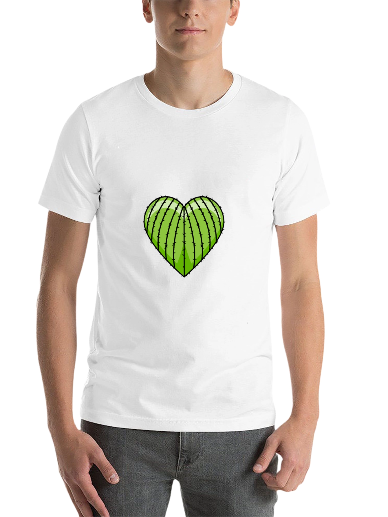 Black Prickly Love T-Shirt - Heart Cactus Graphic Tee view 14