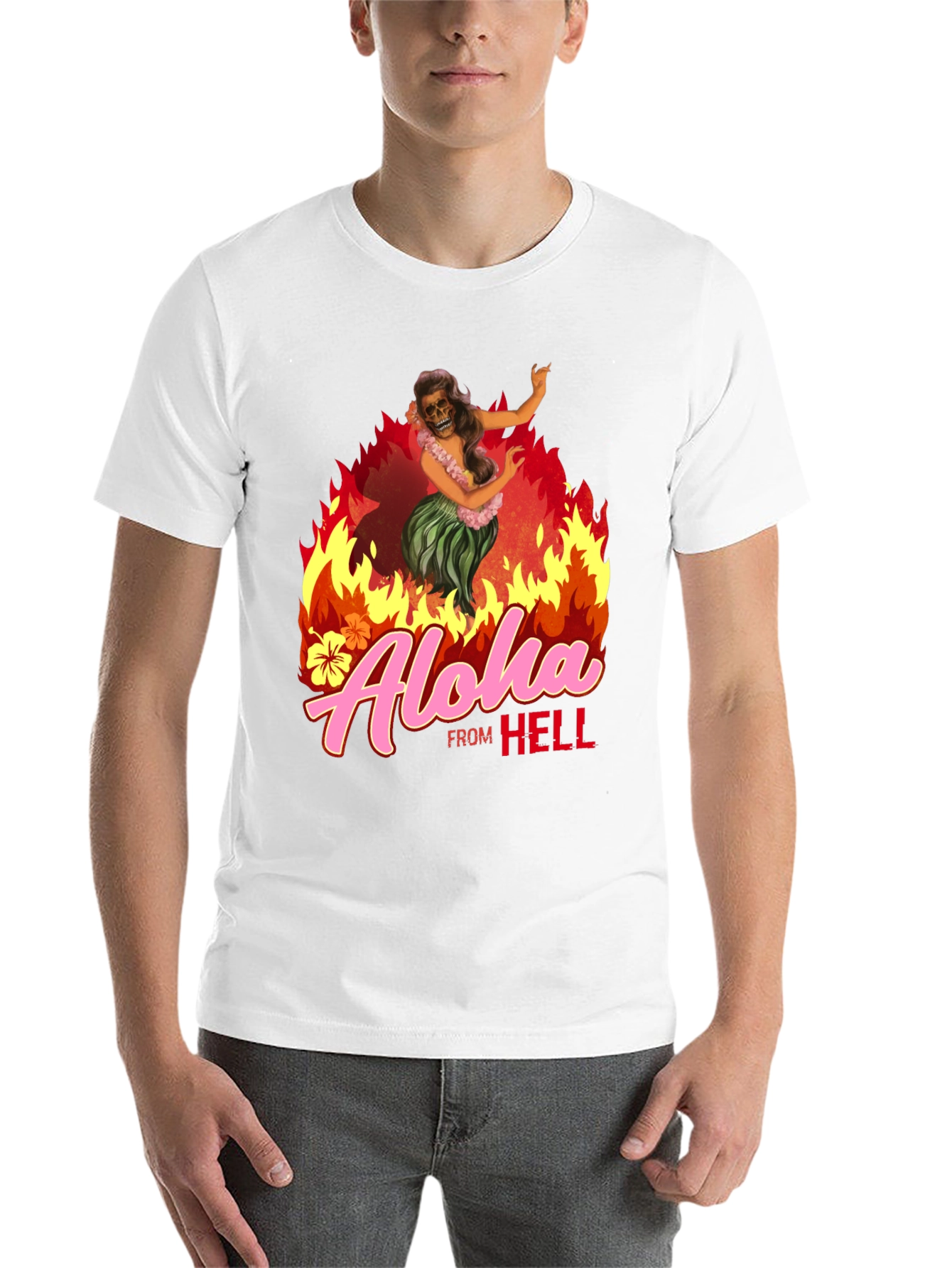 Black Aloha From Hell Graphic T-Shirt view 14
