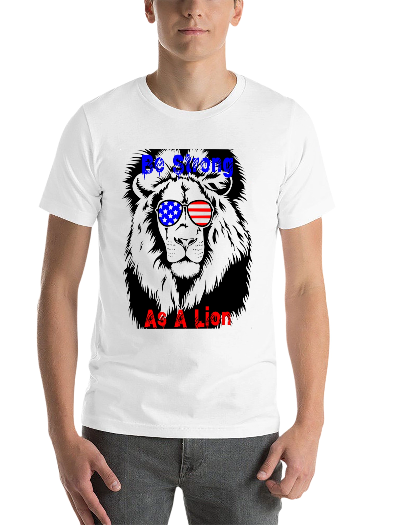 Black Be Strong Lion Graphic Tee view 14