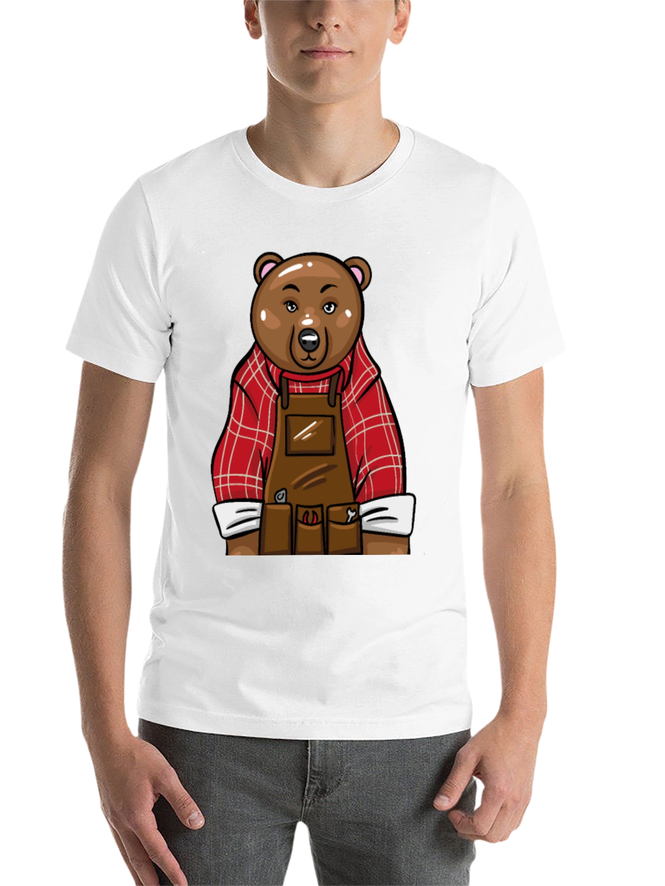 Black Lumberjack Bear Graphic T-Shirt - Black view 14