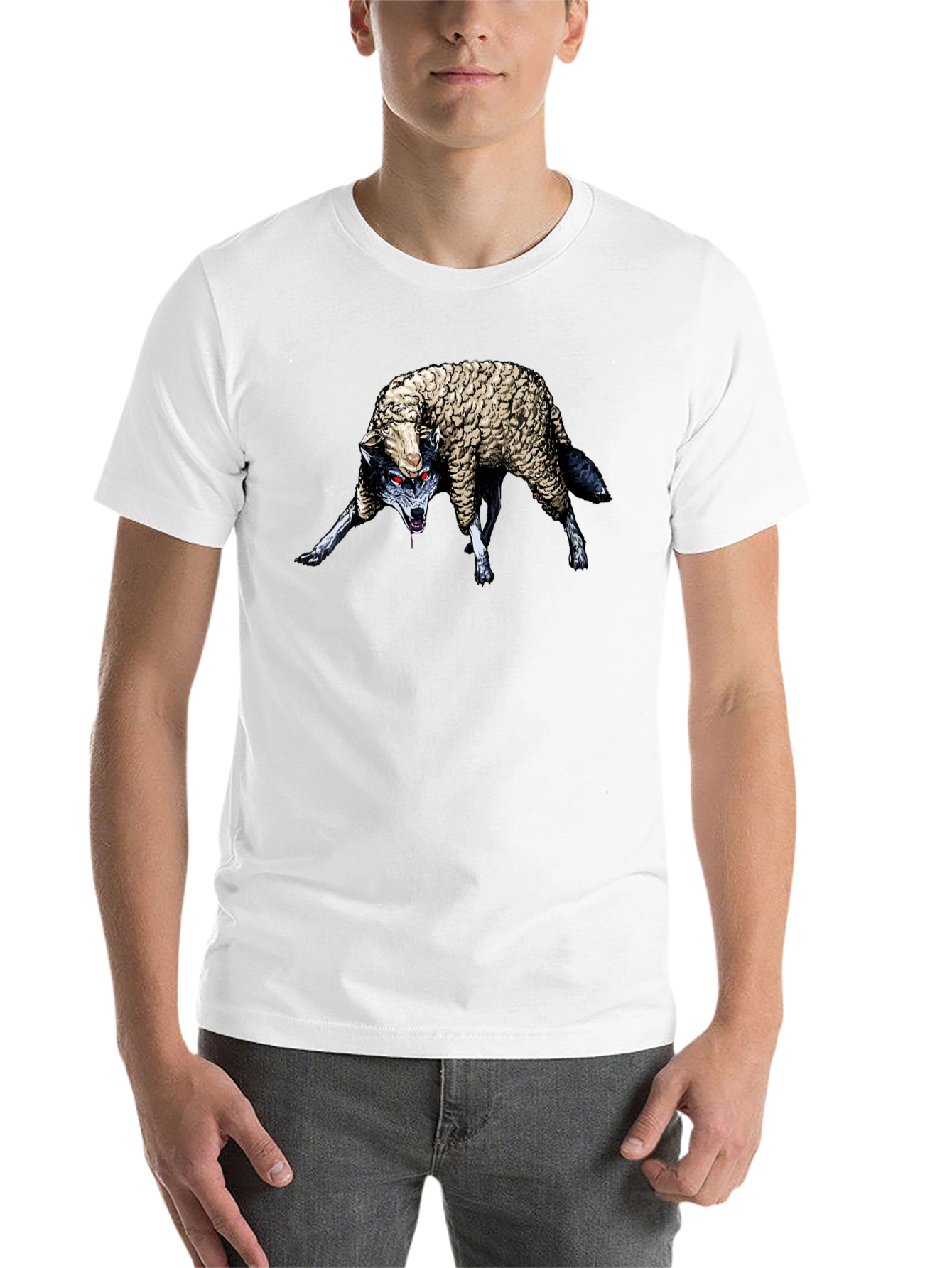 Black Wolf in Sheep's Clothing Graphic T-Shirt view 14