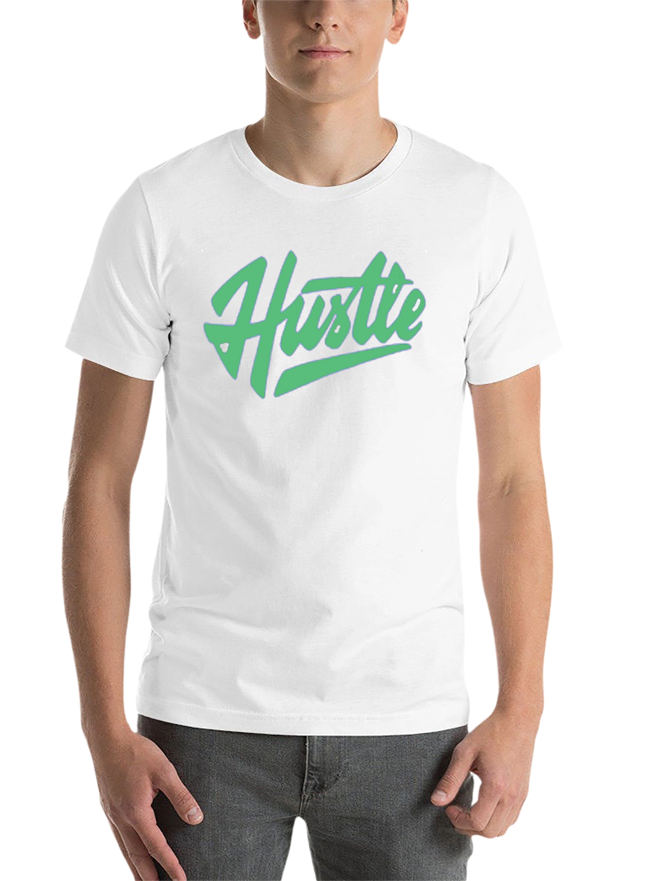 Black Hustle Graphic T-Shirt - Black Crew Neck Tee view 14