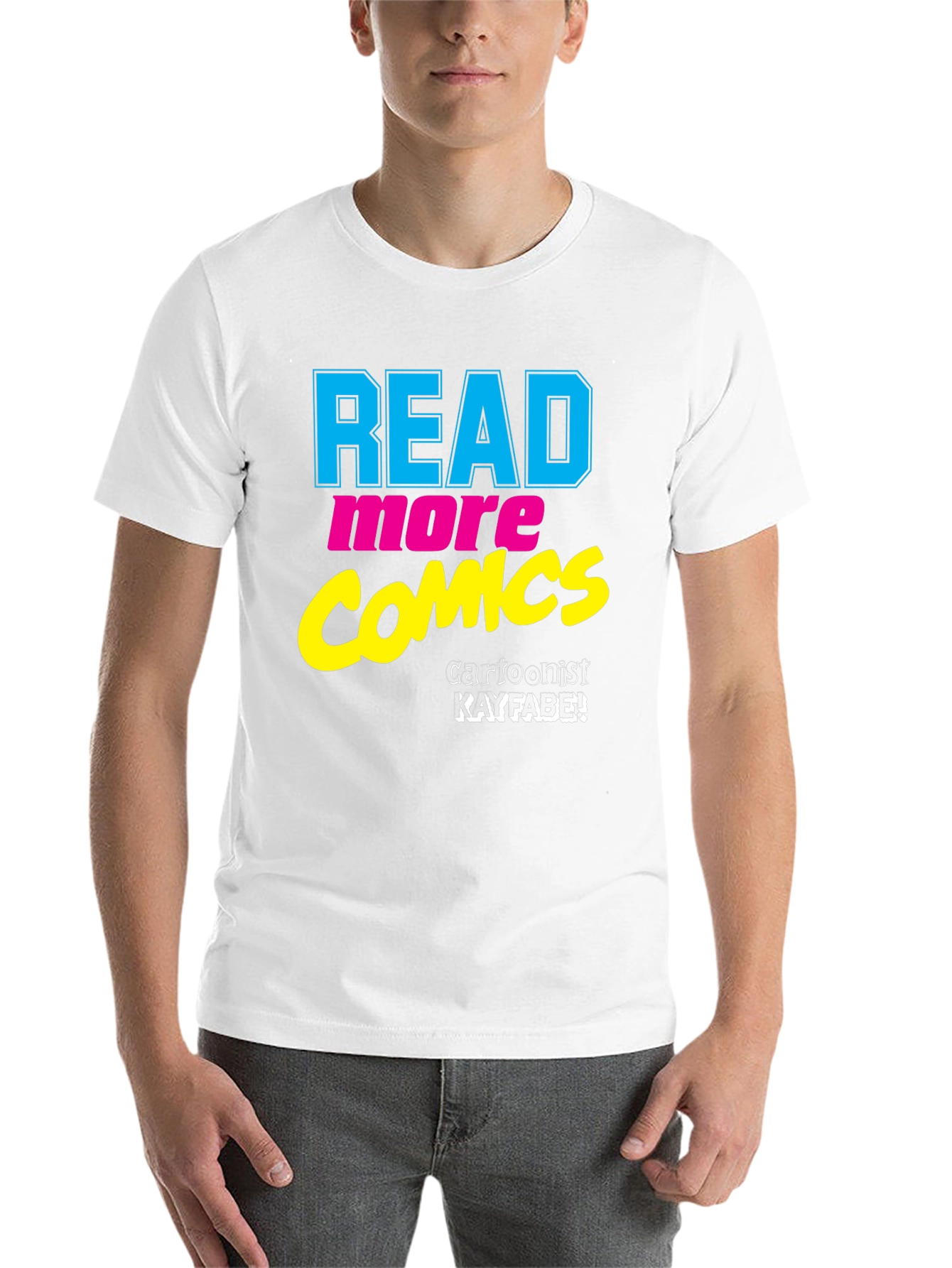 Black Read More Comics T-Shirt - Cartoonist Kayfabe view 14