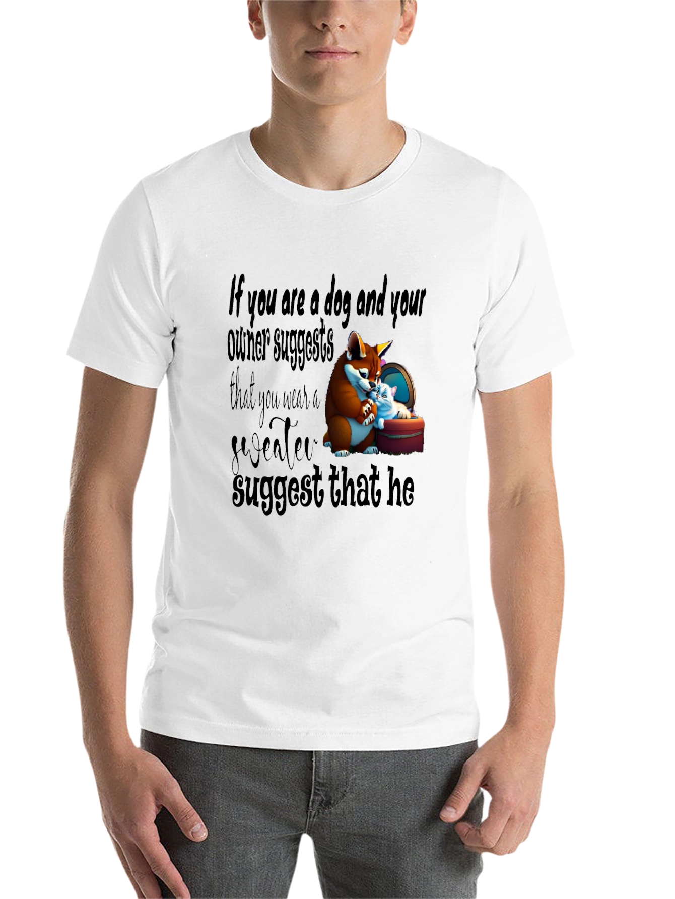 Black Dog Owner Funny Graphic Tee view 14