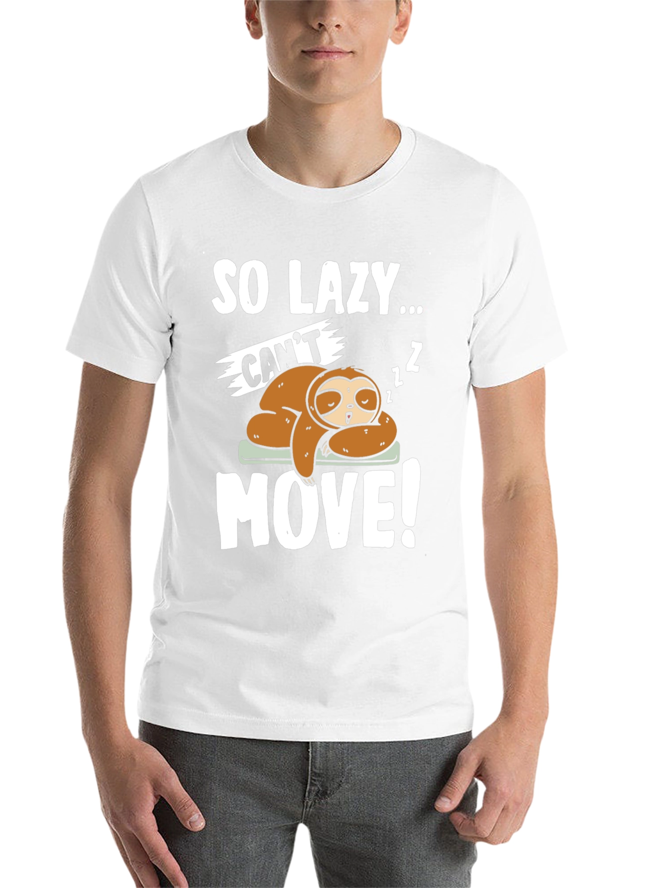 Black So Lazy Sloth Graphic Tee - Funny Sleep T-Shirt view 14