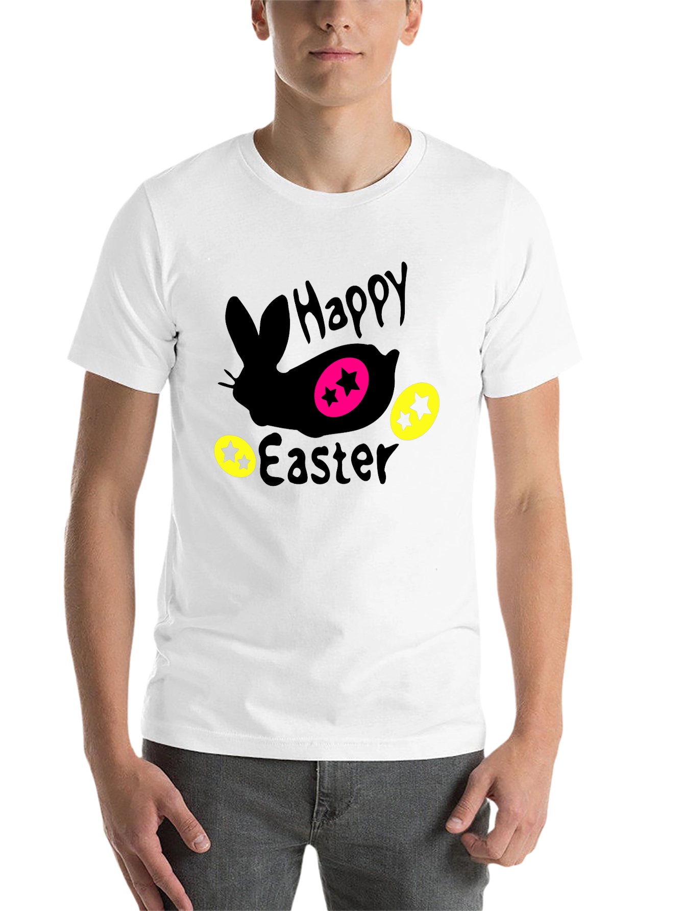 Black Happy Easter Bunny T-Shirt view 14