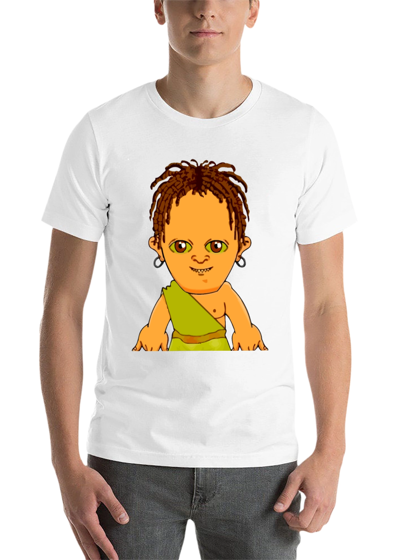 Black Cartoon Character Print Black T-Shirt view 14