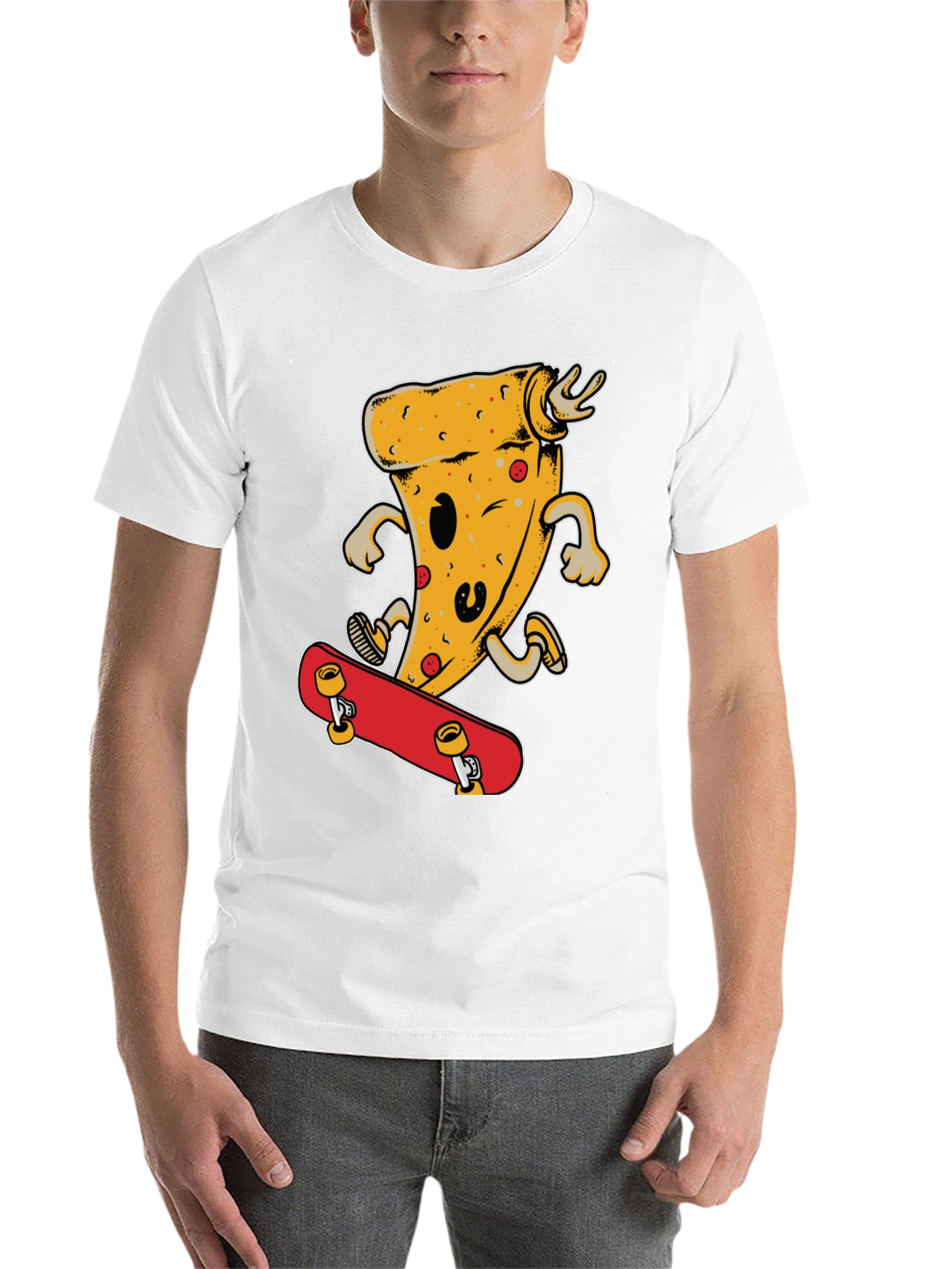 Black Pizza Skateboard T-Shirt - Fun & Stylish view 14
