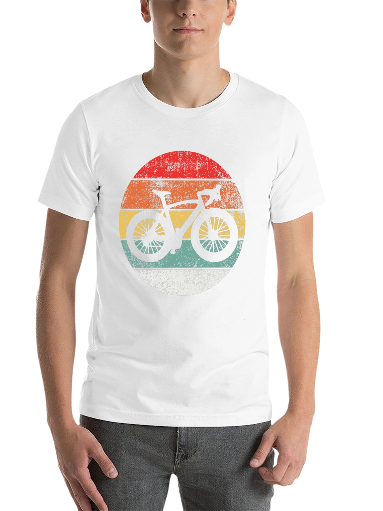 Black Retro Cycling Sunset T-Shirt view 14