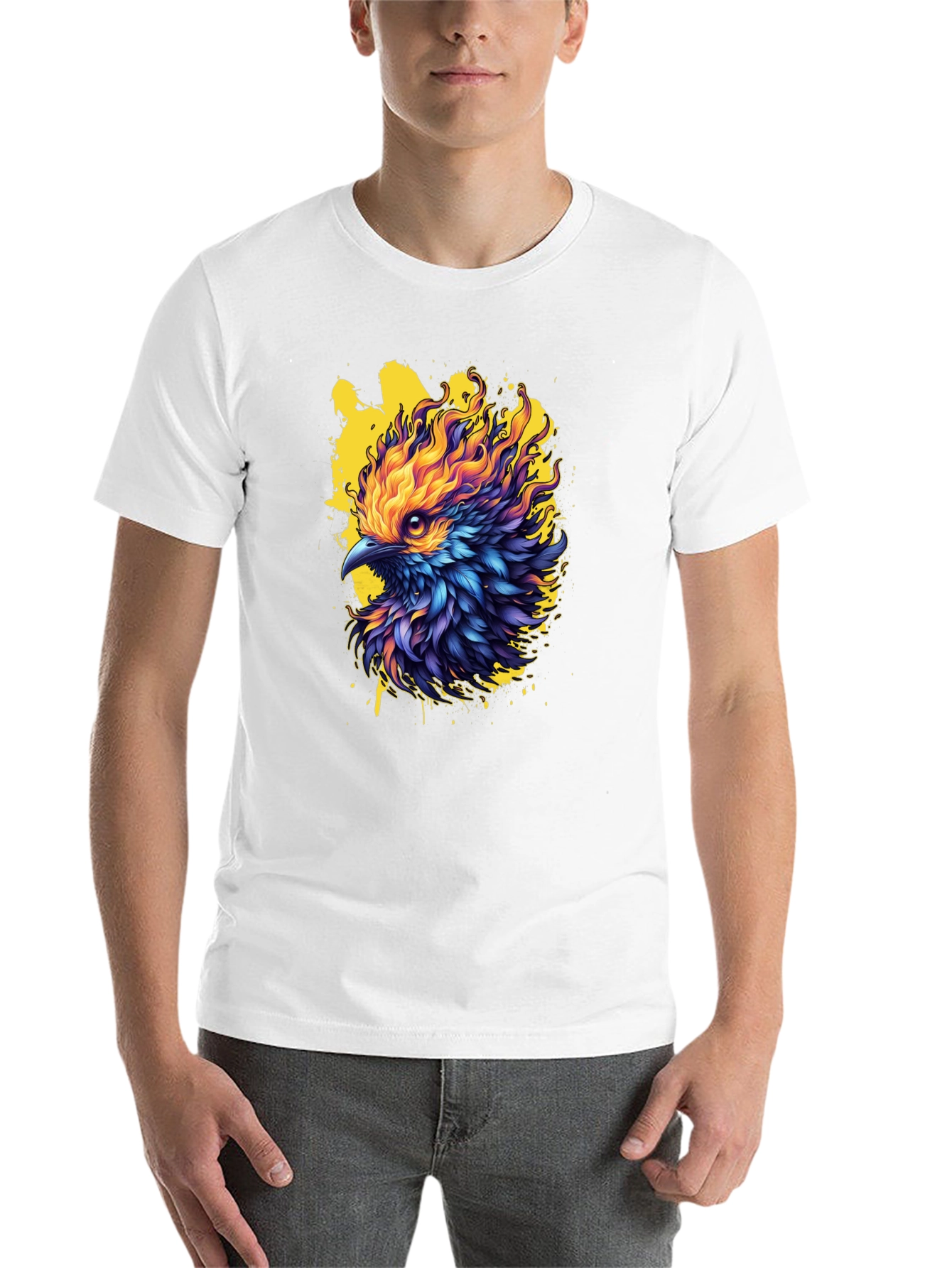 Black Fiery Phoenix Graphic Tee - Bold Statement Shirt view 14