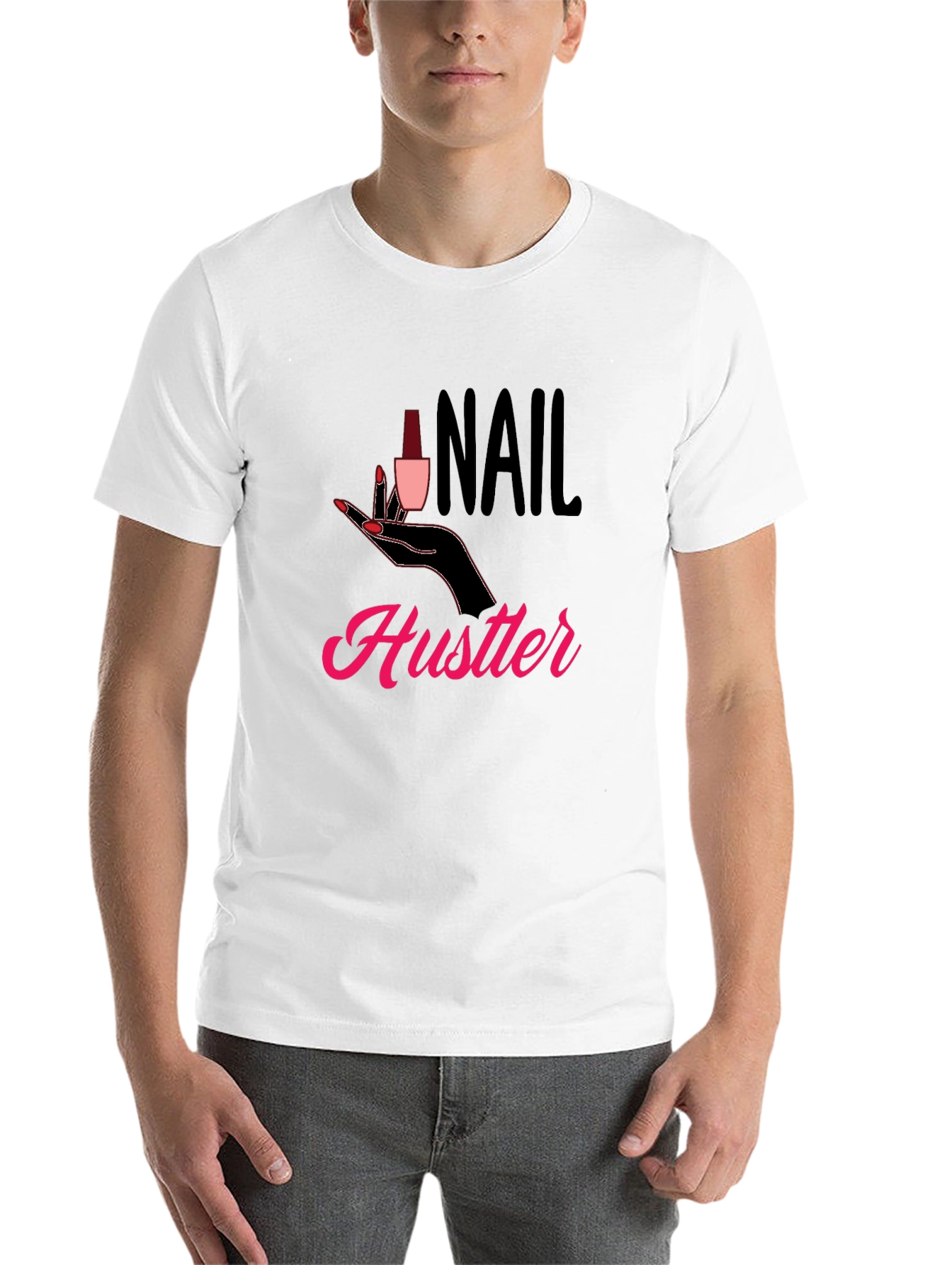 Black Nail Hustler Graphic T-Shirt - Trendy Style view 14