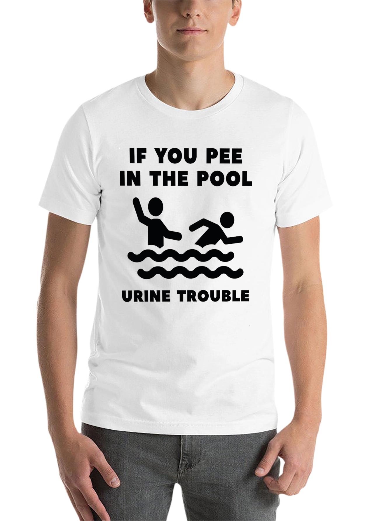 Black Funny "If You Pee in the Pool" Graphic Tee view 14