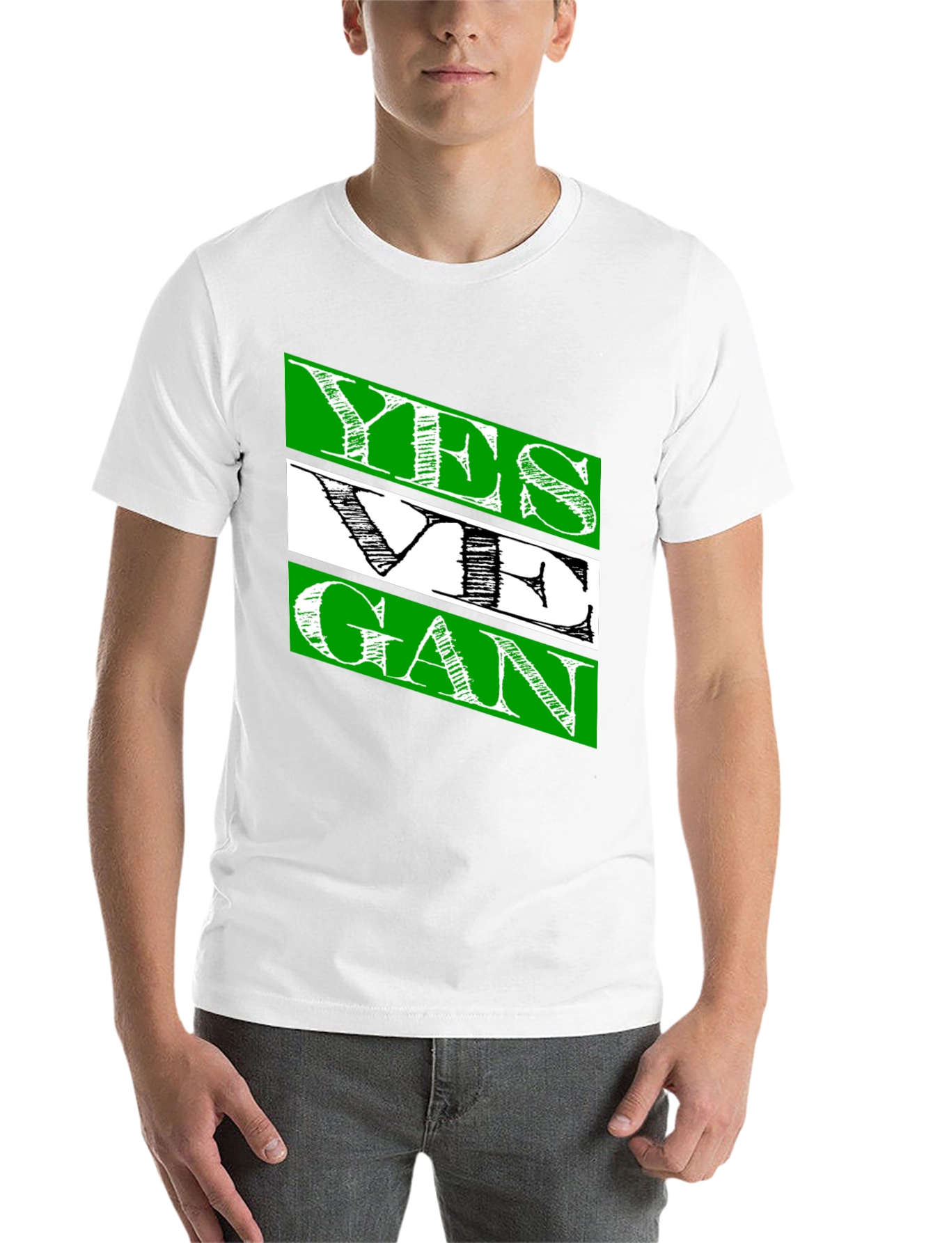 Black Yes We Gan T-Shirt | Men's Black Cotton Tee view 14