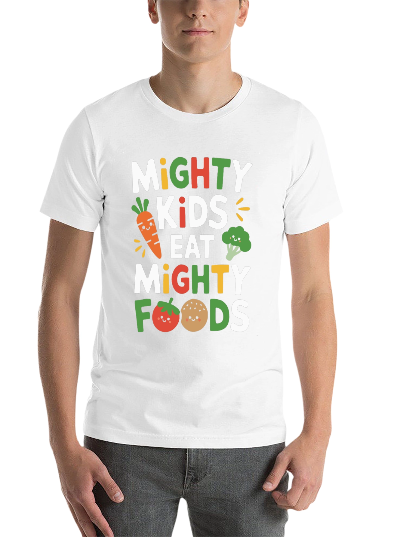 Black Mighty Kids Eat Mighty Foods T-Shirt view 14