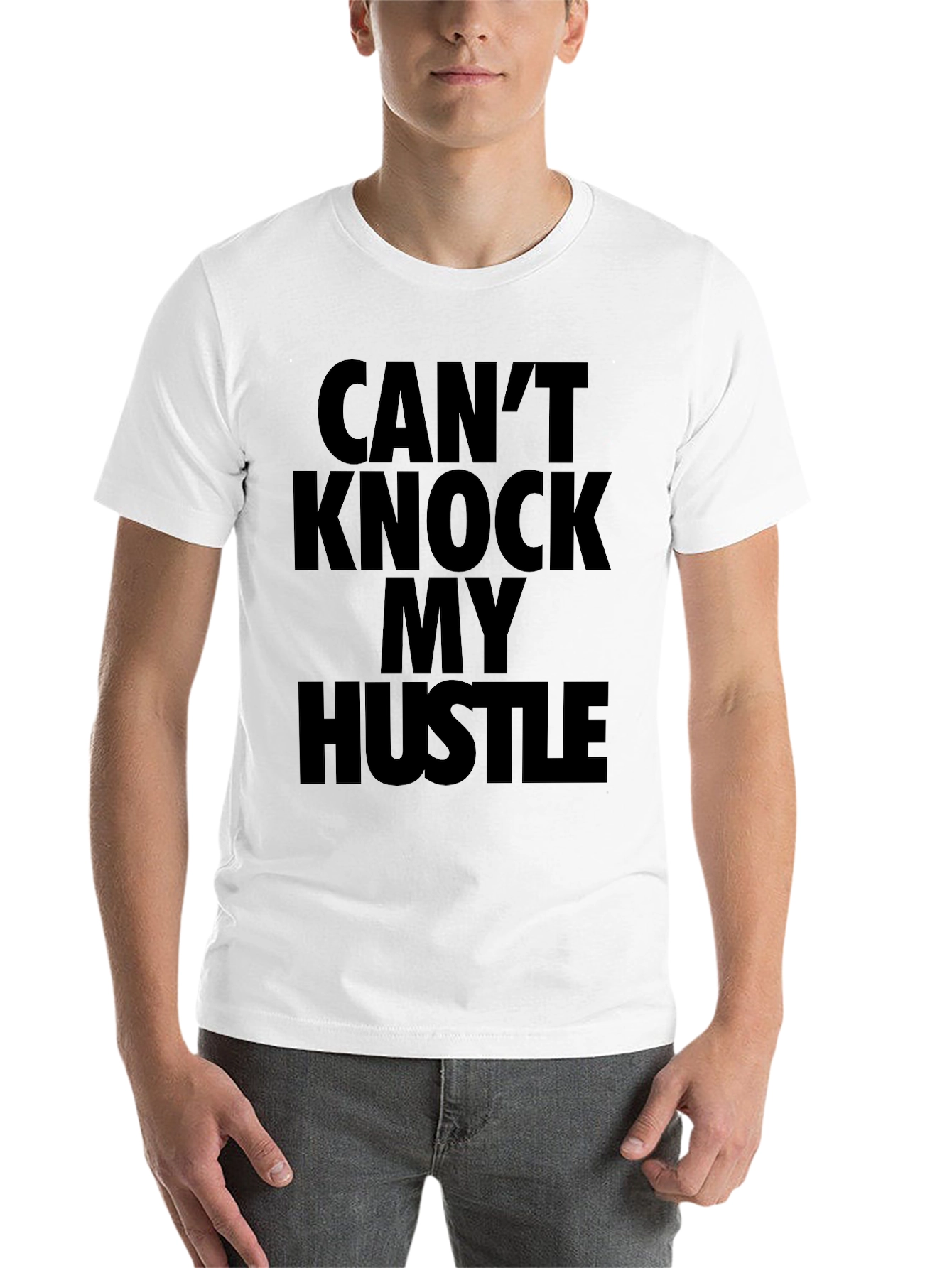 Black Can't Knock My Hustle Black Graphic T-Shirt view 14