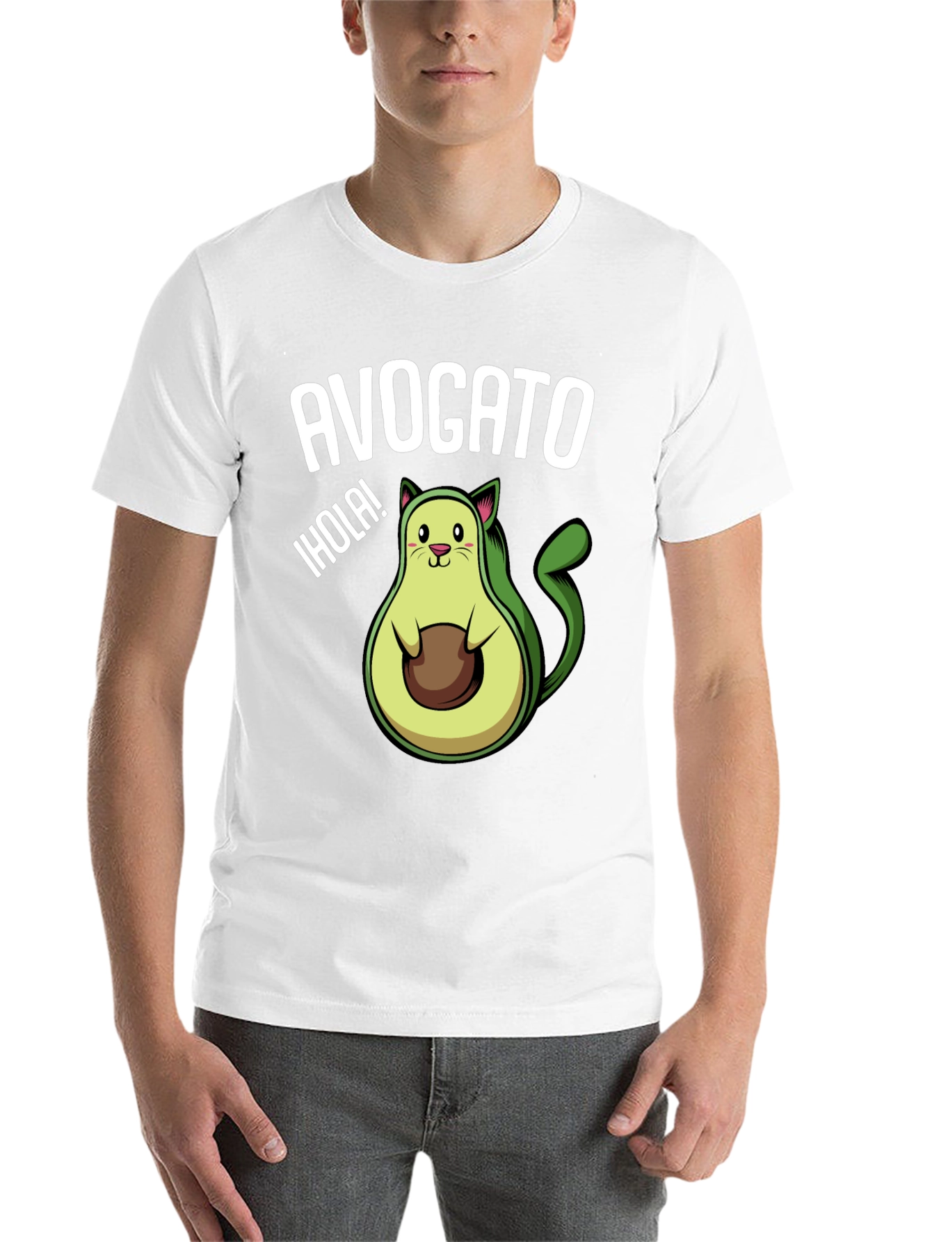 Black Avogato T-Shirt - Funny Avocado Cat Tee view 14