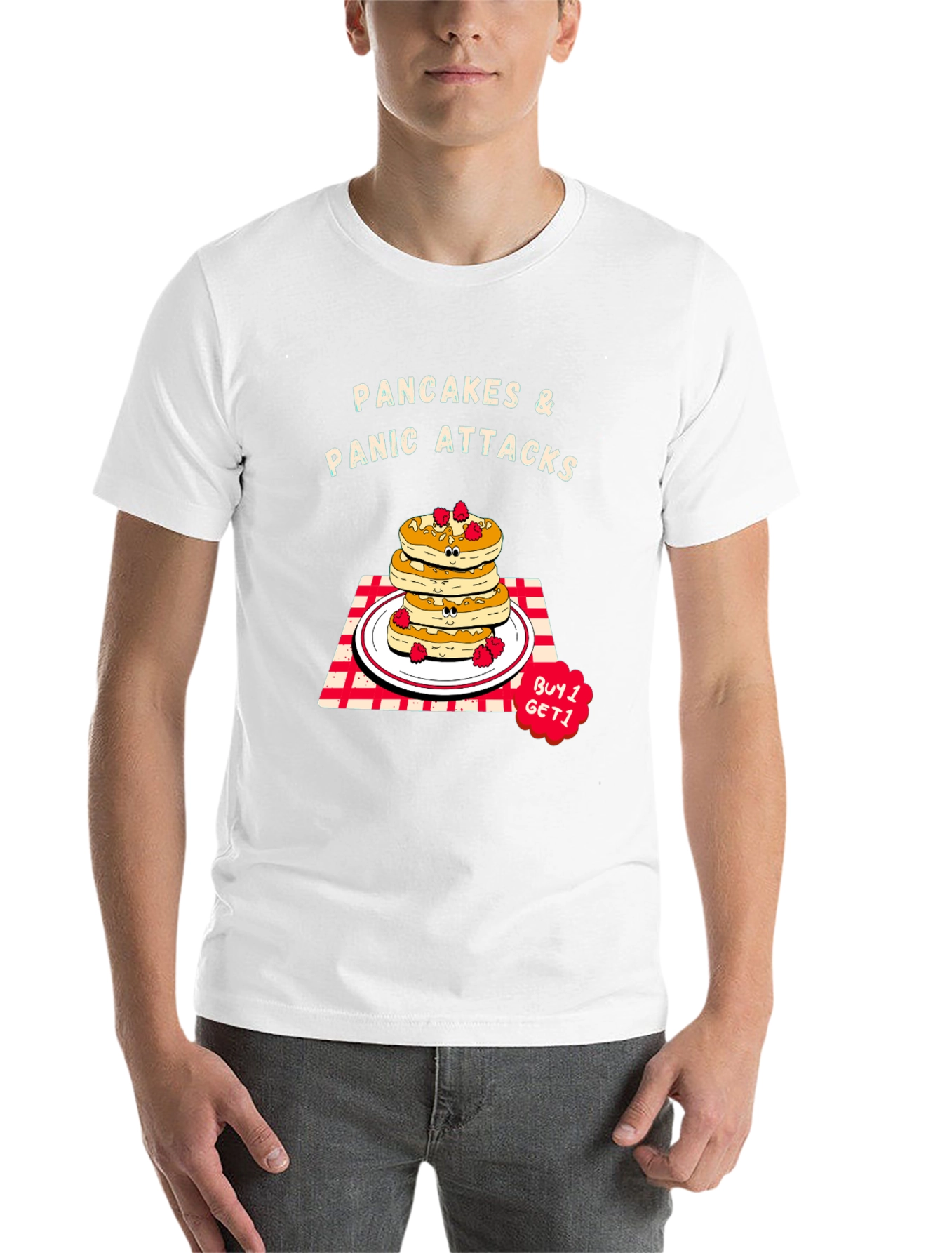 Black Pancakes & Panic Attacks Graphic Tee view 14
