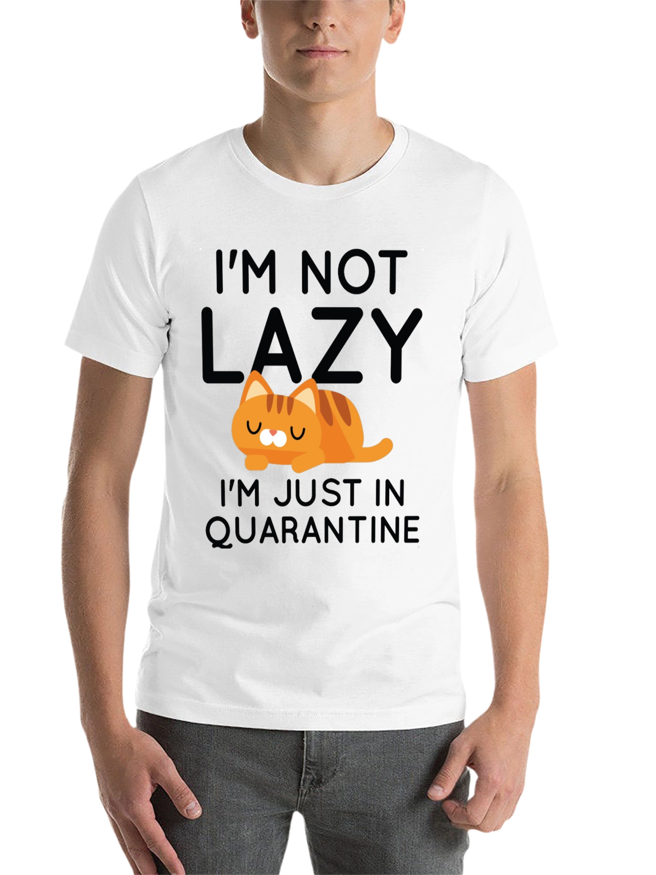 Black Funny Cat Quarantine T-Shirt view 14