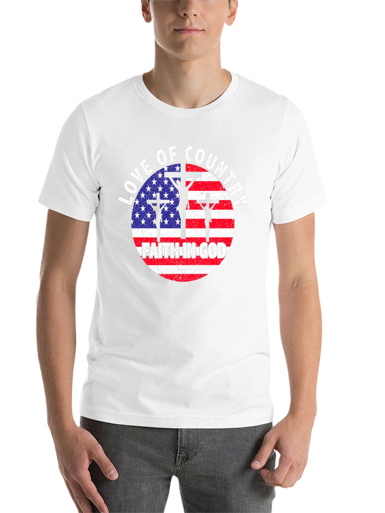 Black Patriotic Faith T-Shirt: Love of Country, Faith in God view 14
