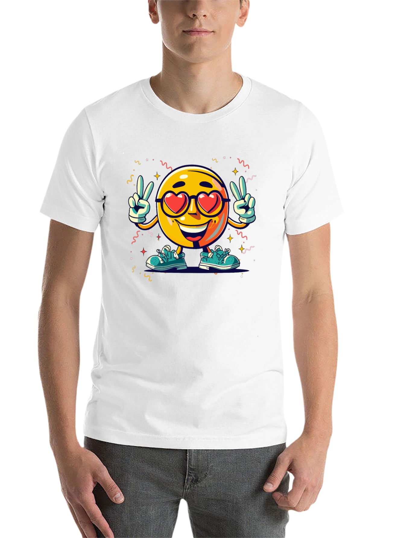 Black Emoji Love T-Shirt: Fun & Unique Design view 14