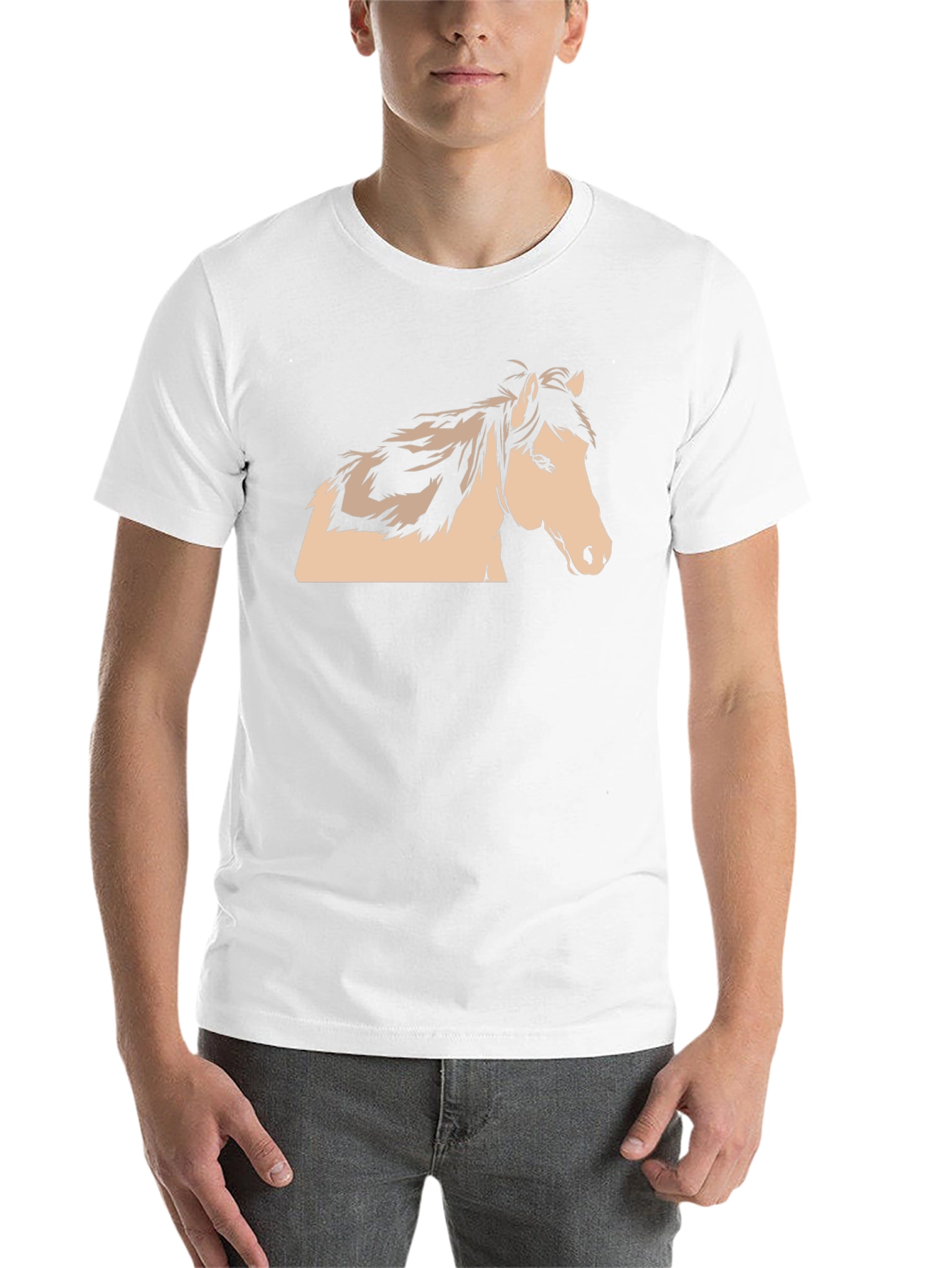 Horse Graphic Tee - Men's Short Sleeve Crewneck T-Shirt - 14