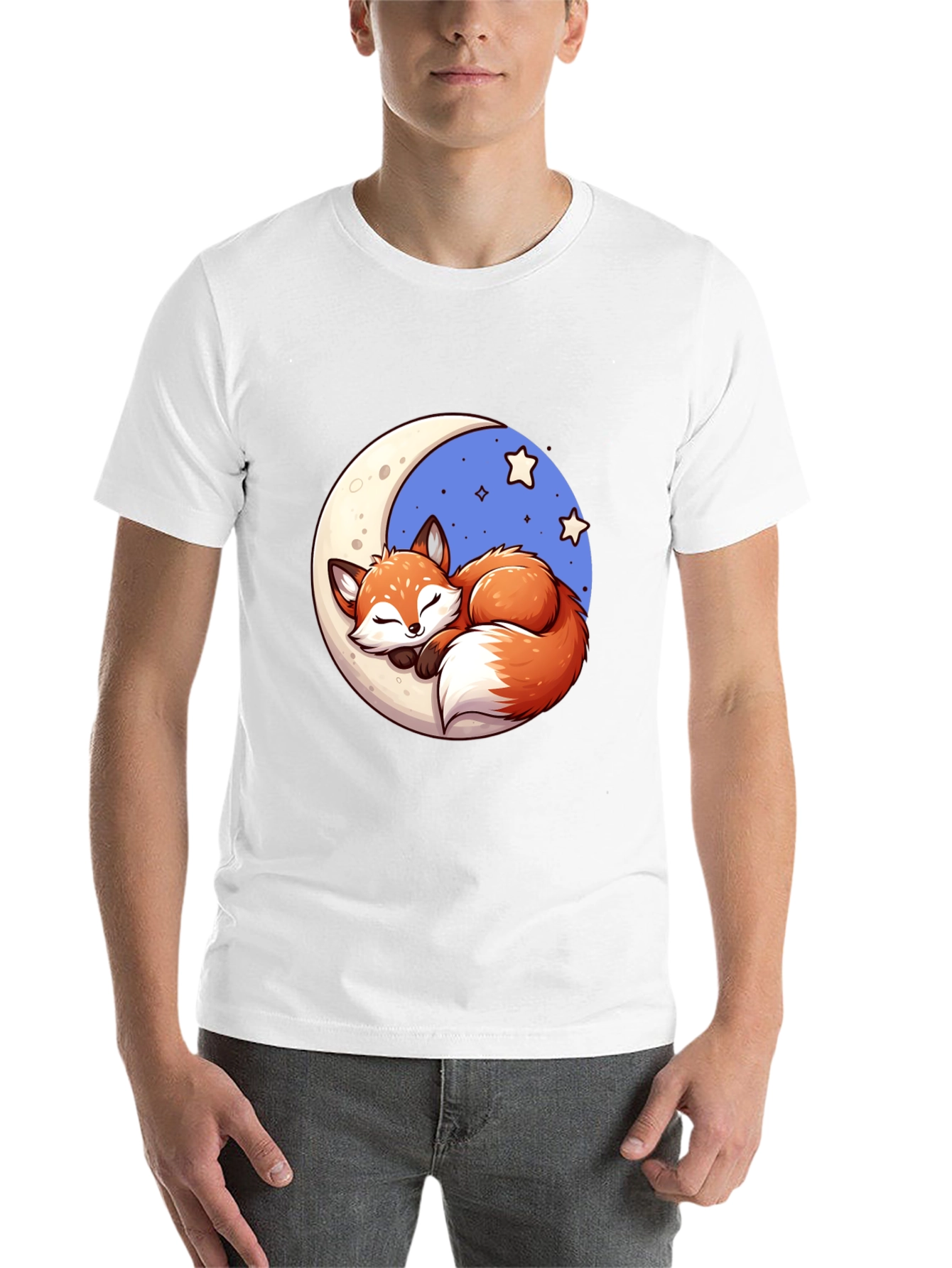Black Dreamy Fox Graphic Tee - Cute Cartoon Design view 14