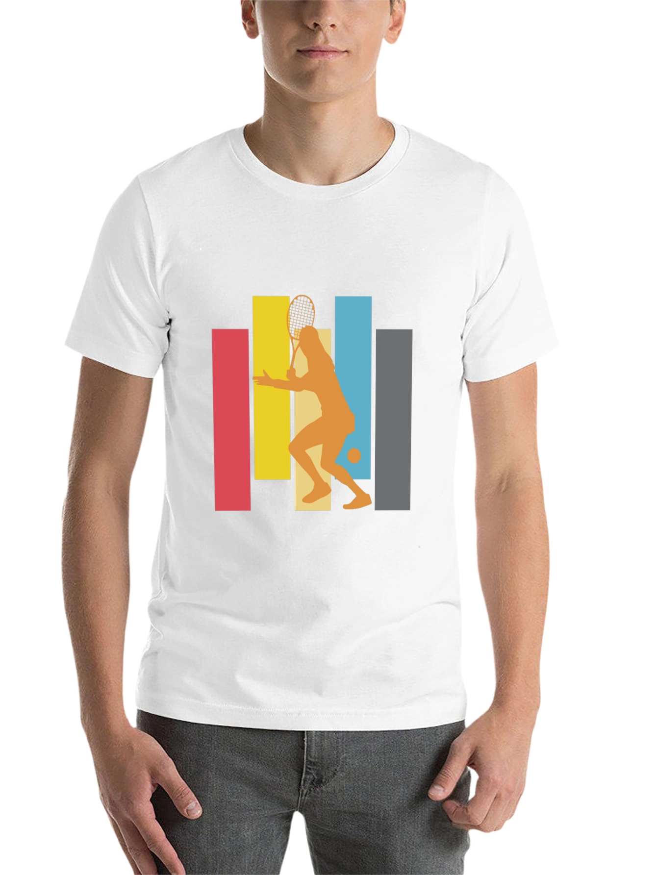 Retro Tennis Player Graphic Tee - Stylish & Unique Design - 14