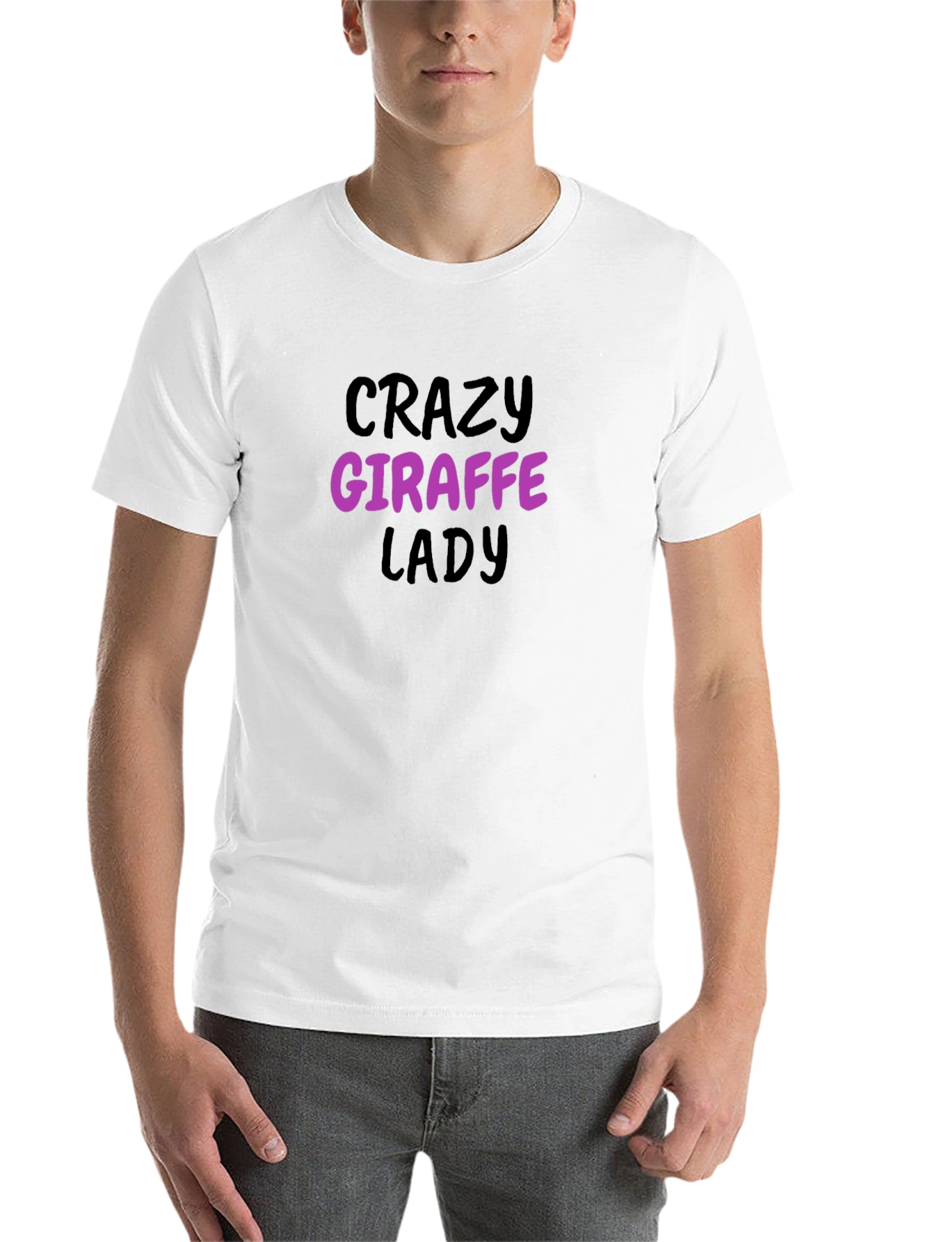 Black Crazy Giraffe Lady Black T-Shirt view 14