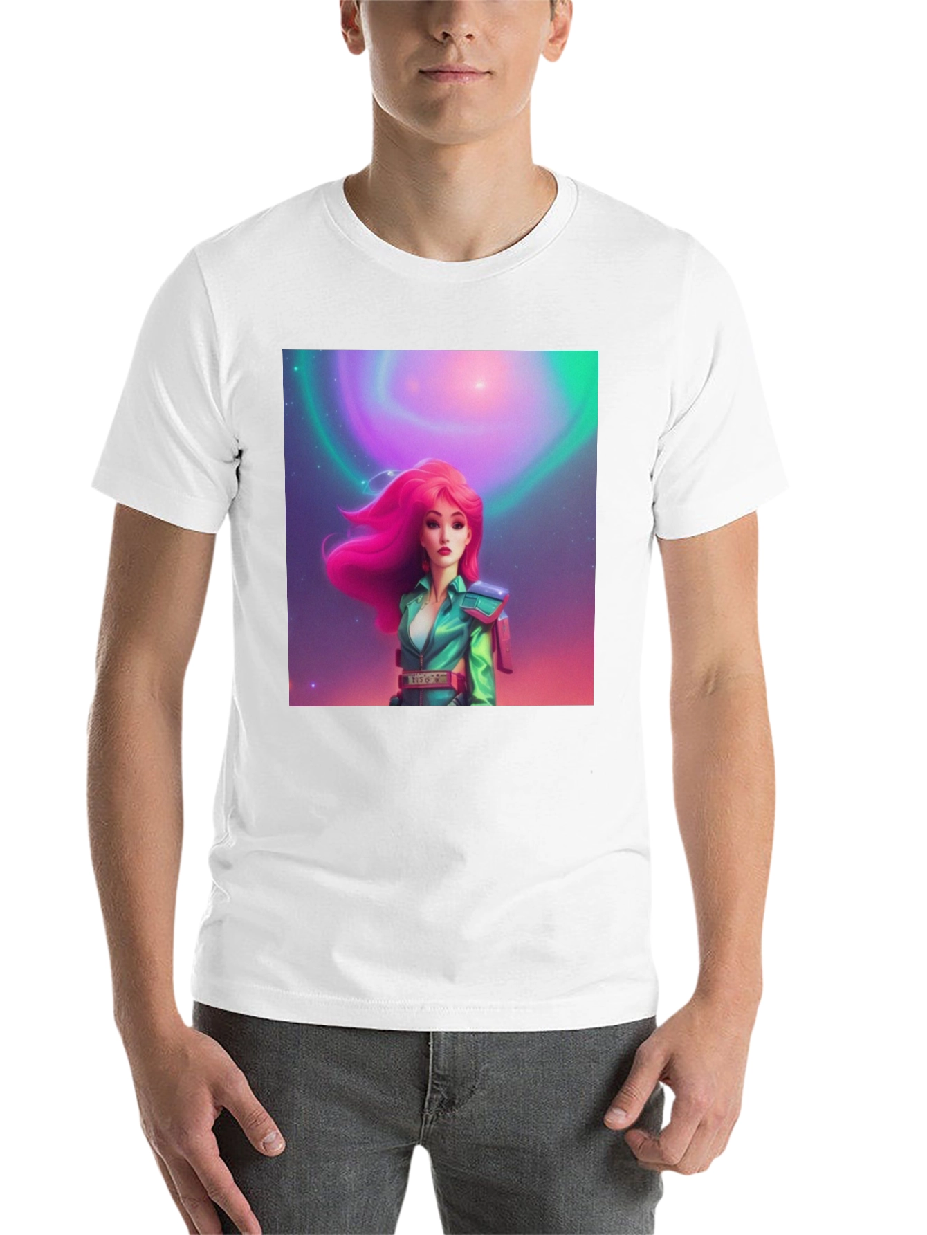 Black Retro Sci-Fi Girl Graphic Tee view 14