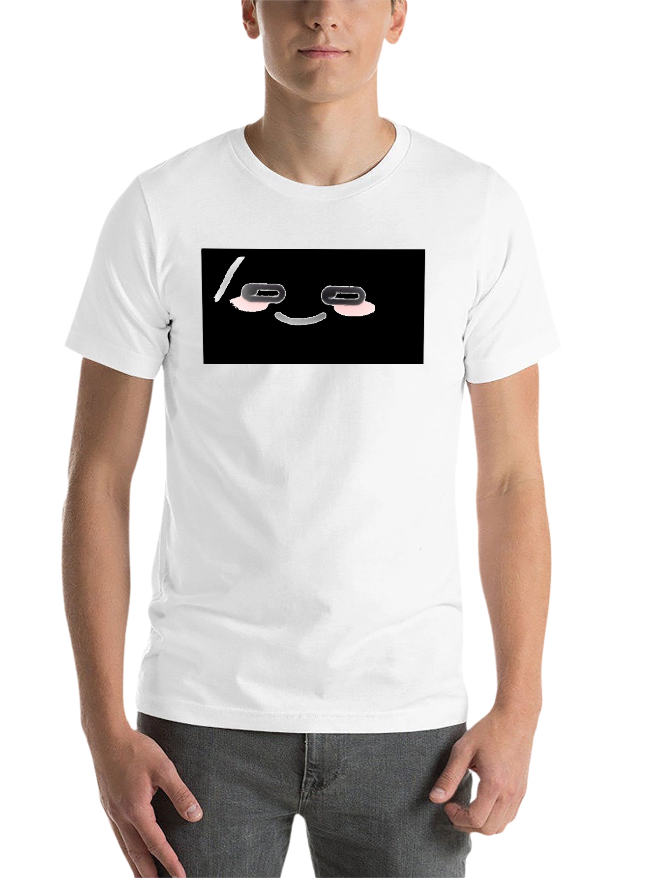 Black Funny Black T-Shirt with Cartoon Face view 14
